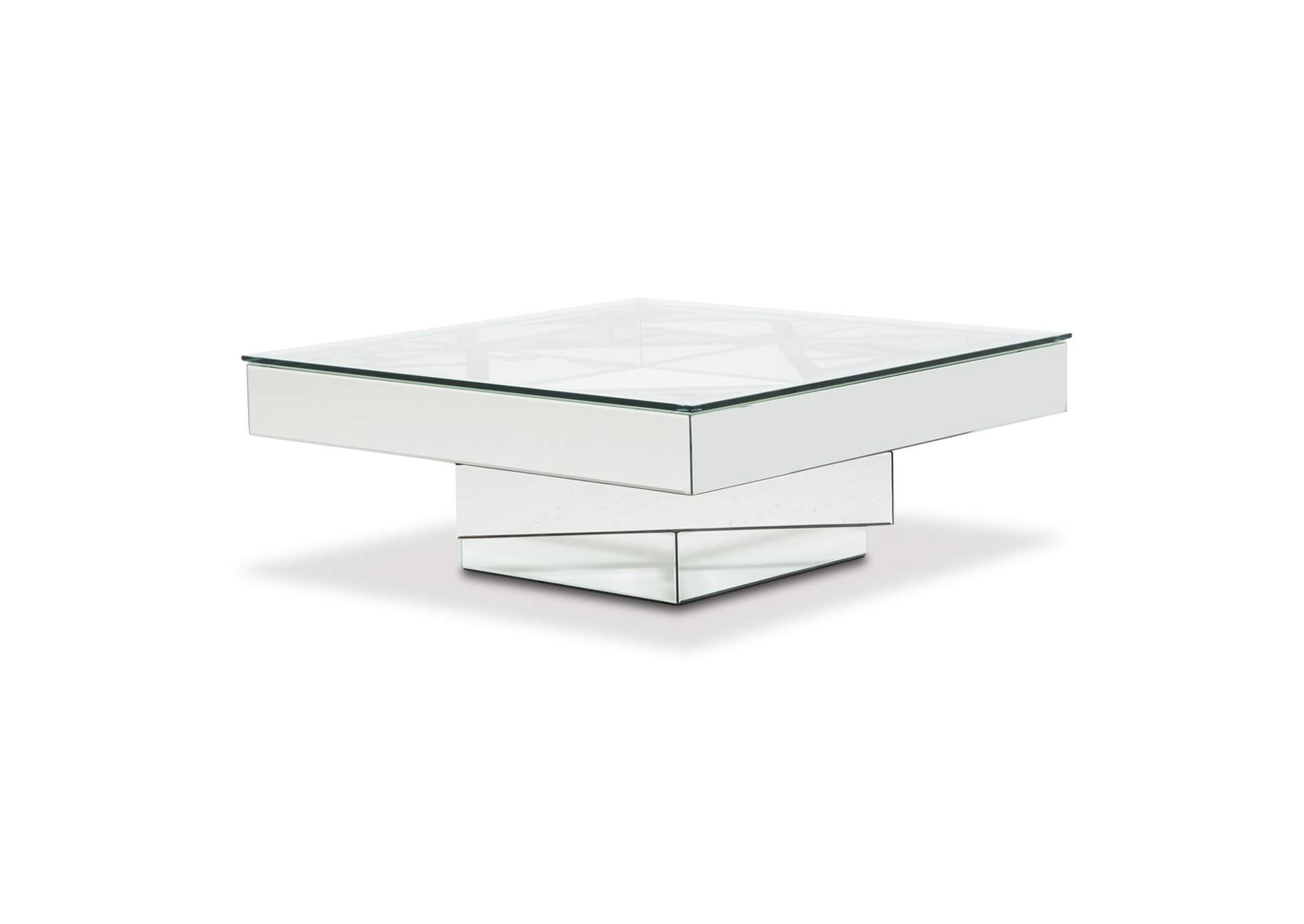 Montreal Square Cocktail Table with Glass Top image 1