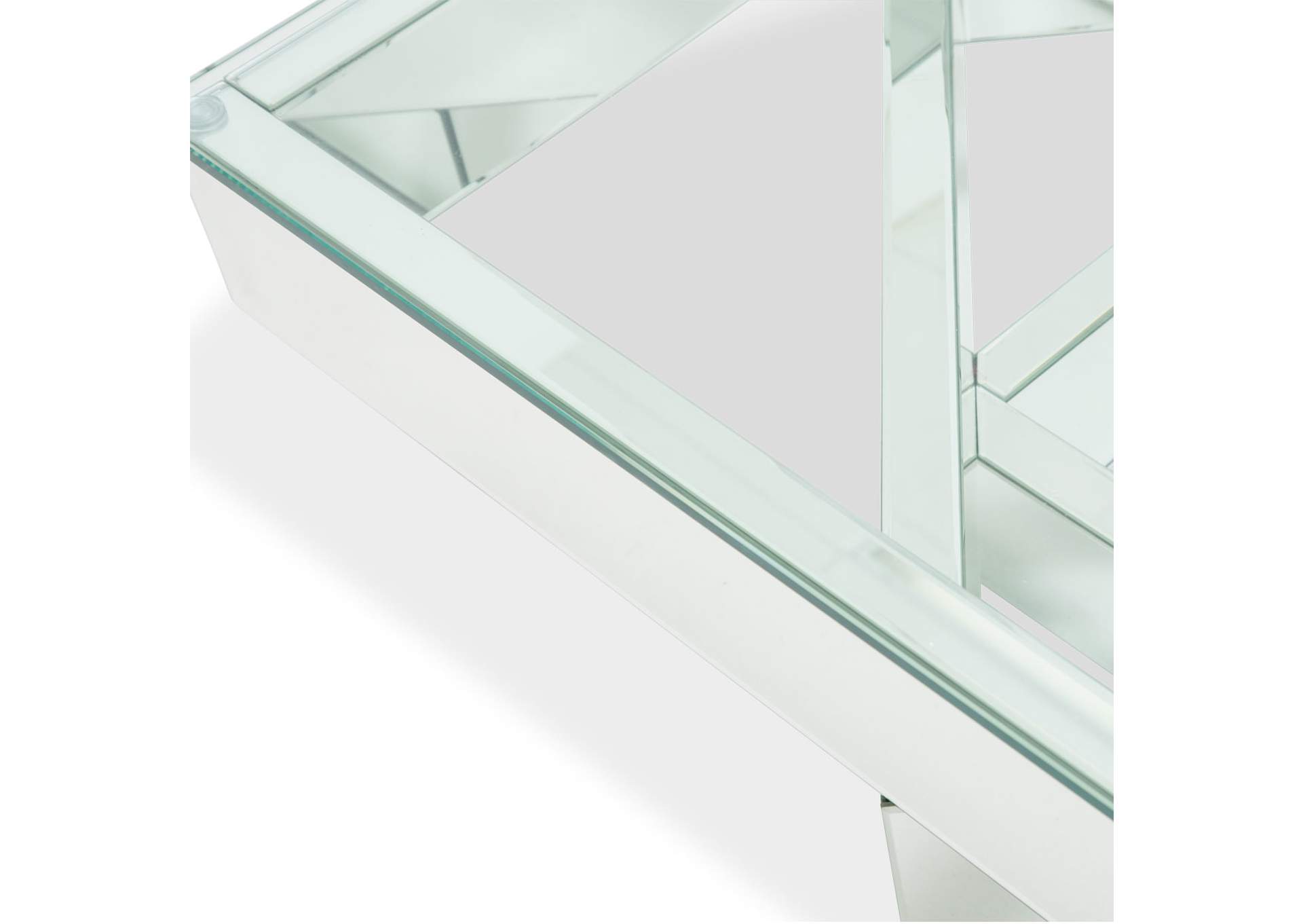 Montreal Square Cocktail Table with Glass Top image 3