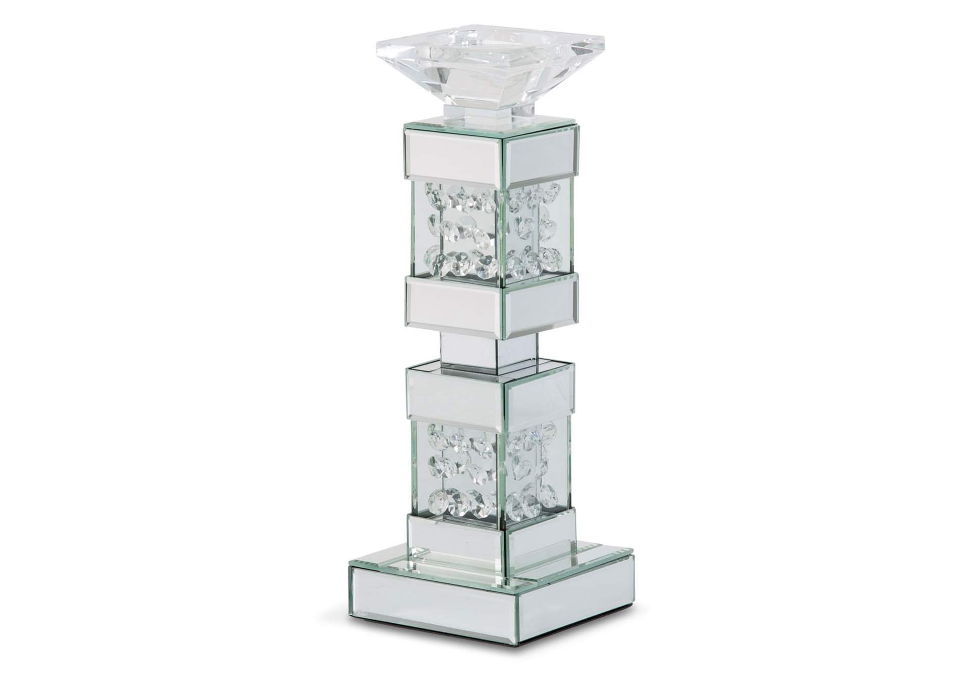 Montreal Short Mirrored Crystal Candle Holder - Set of 2 image 1