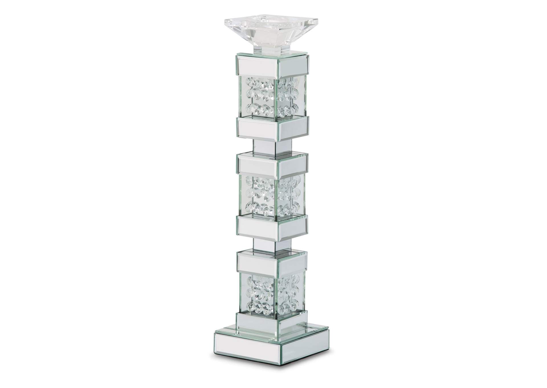 Montreal Tall Mirrored Crystal Candle Holder - Set of 2 image 1