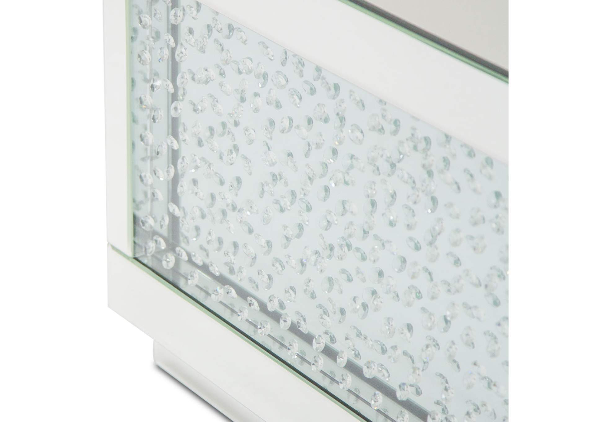 Montreal Rectangular Silver Mirrored Cocktail Table with Crystal image 4