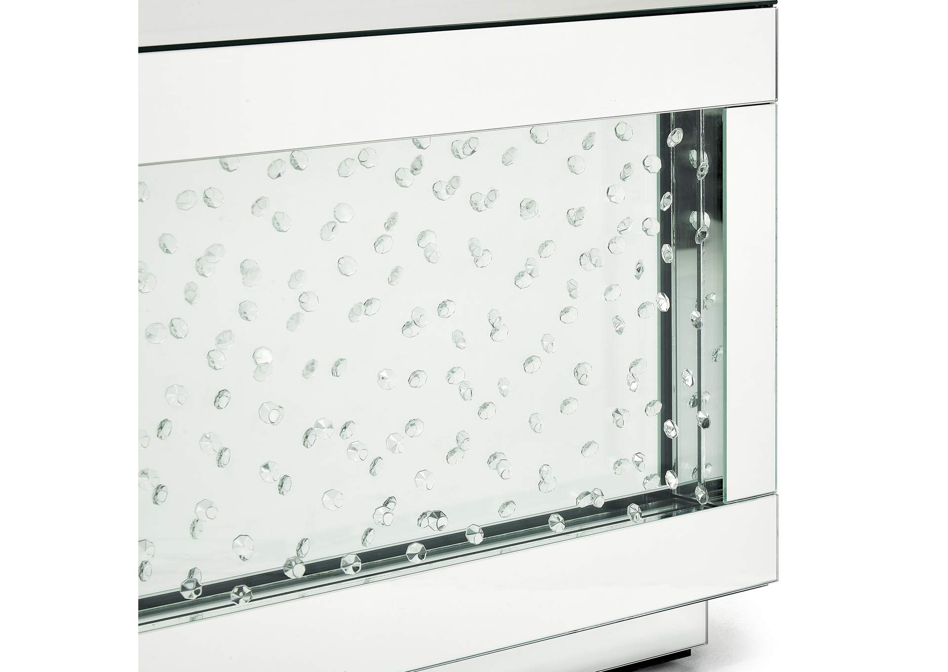 Montreal Rectangular Silver Mirrored Cocktail Table with Crystal image 3
