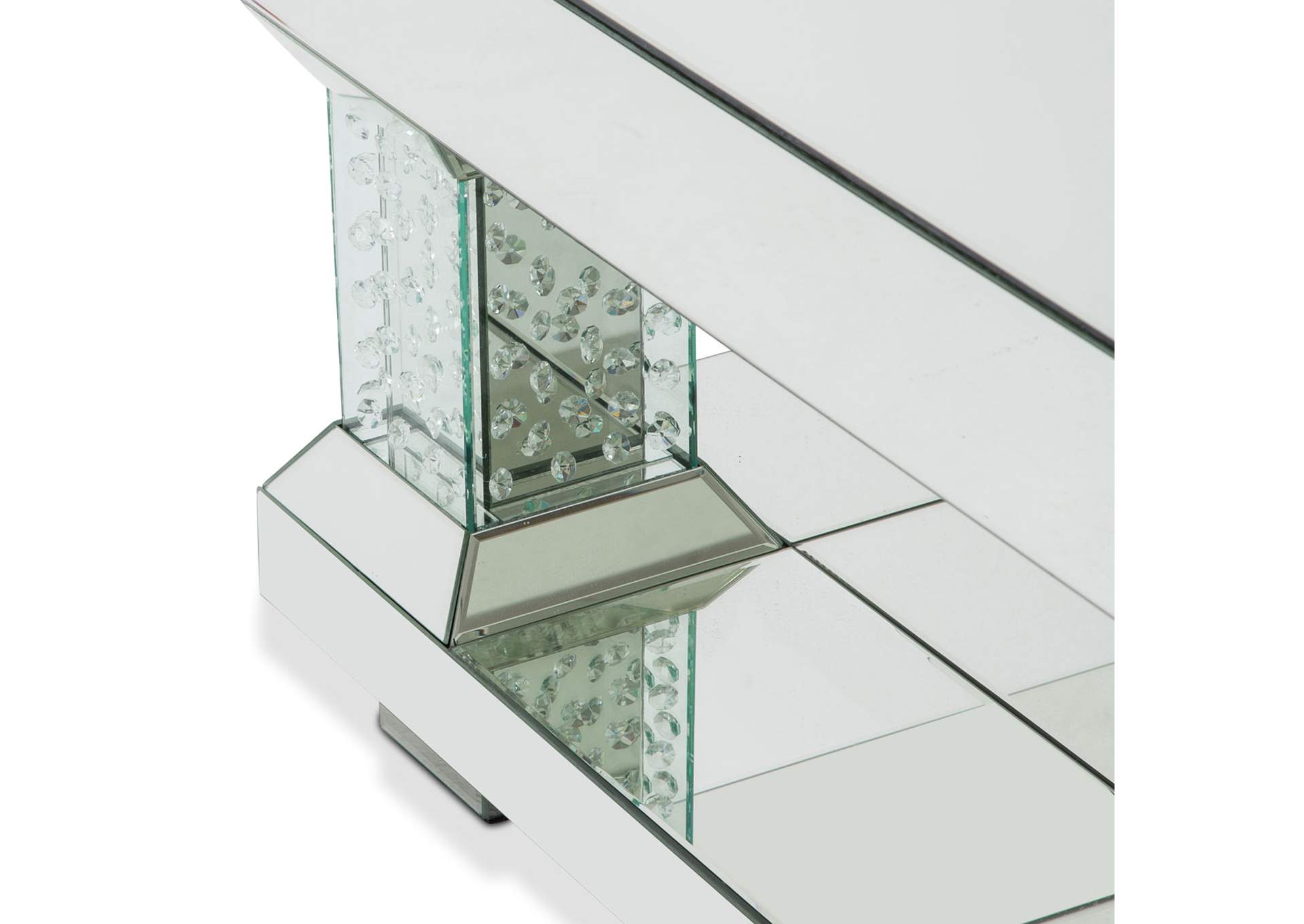 Montreal Mirrored Cocktail Table with Crystal Accents image 4