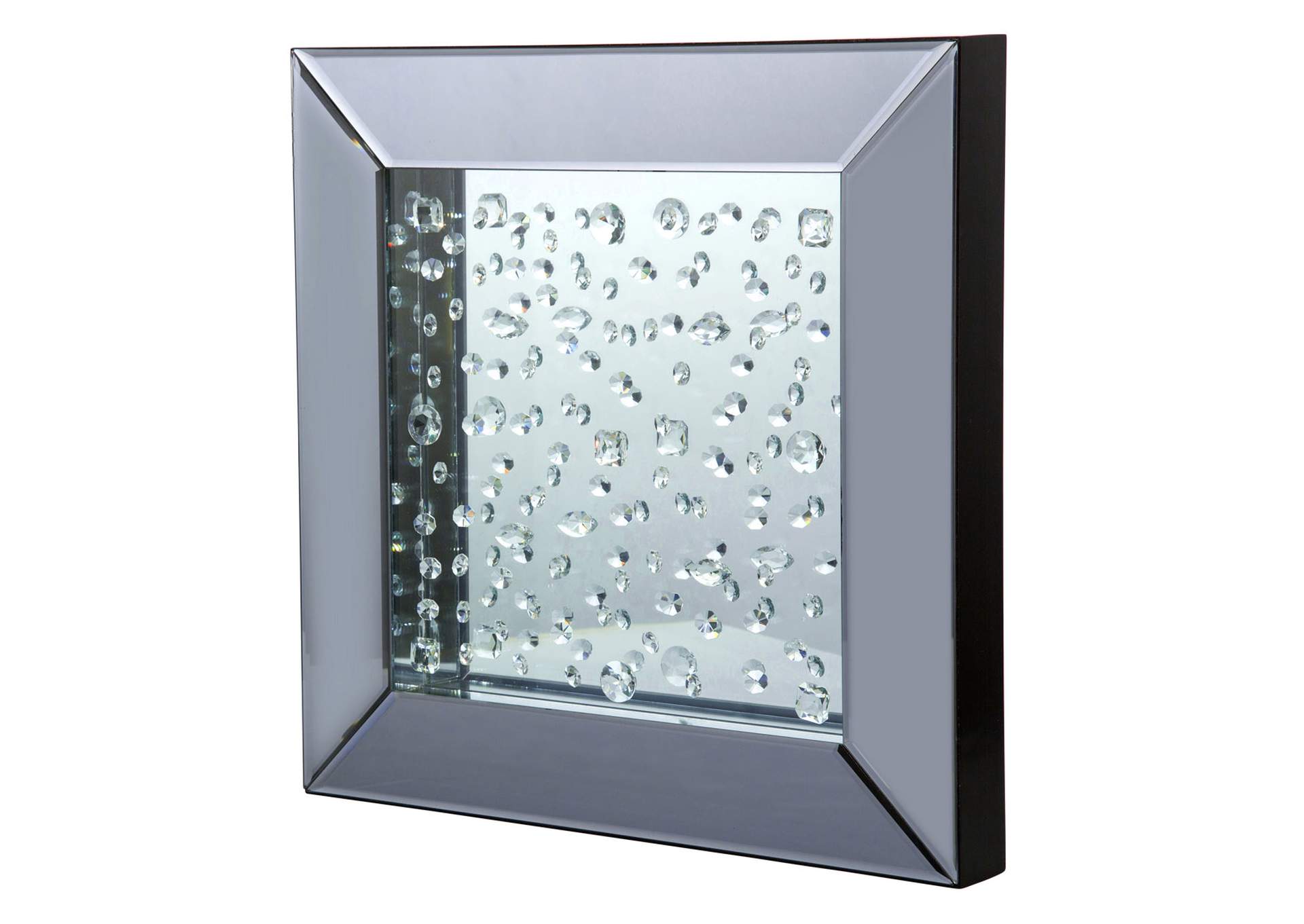 Montreal Square Mirrored Wall Decor with Crystal image 1