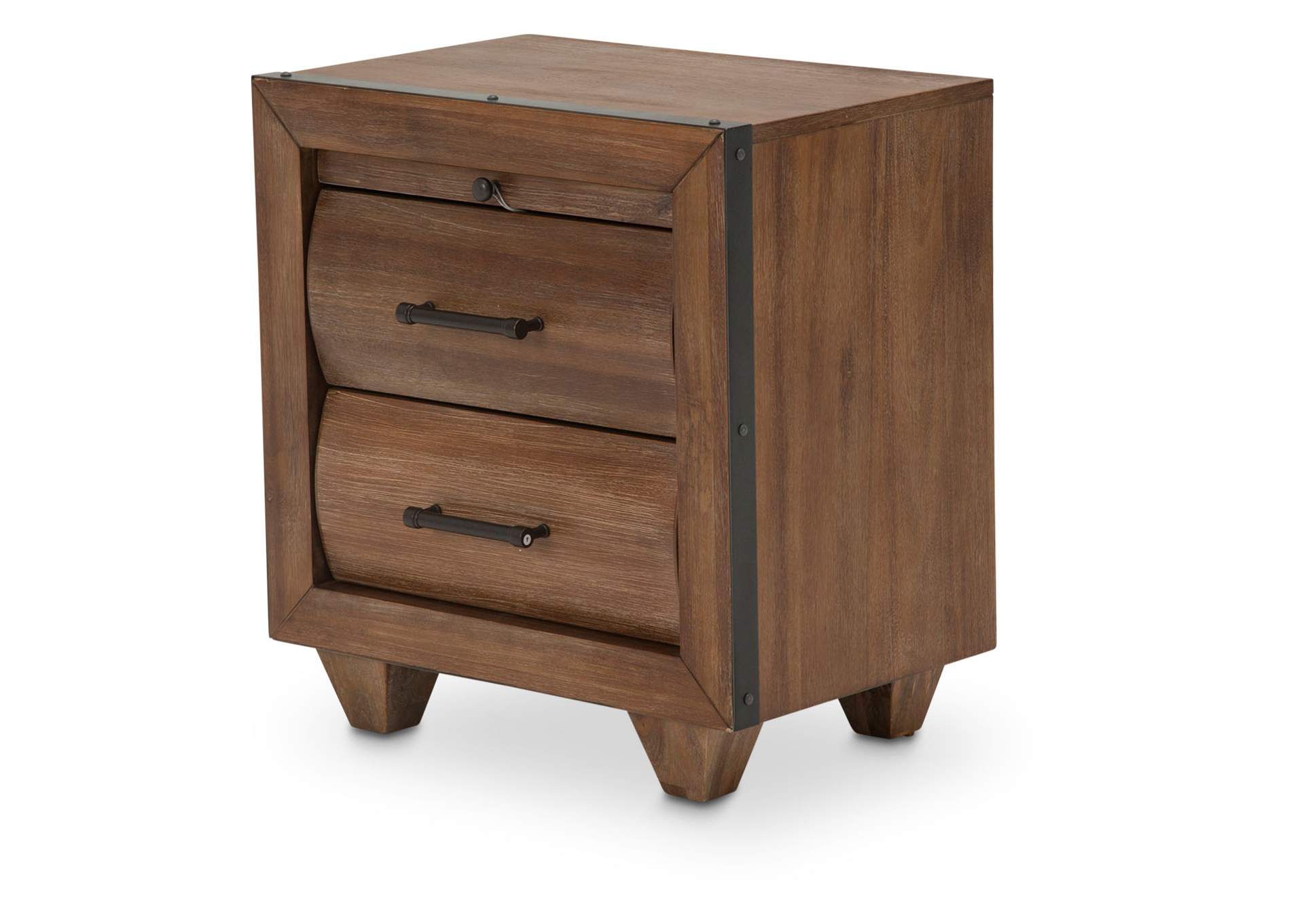 Brooklyn Walk 2-Drawer Nightstand - Burnt Umber