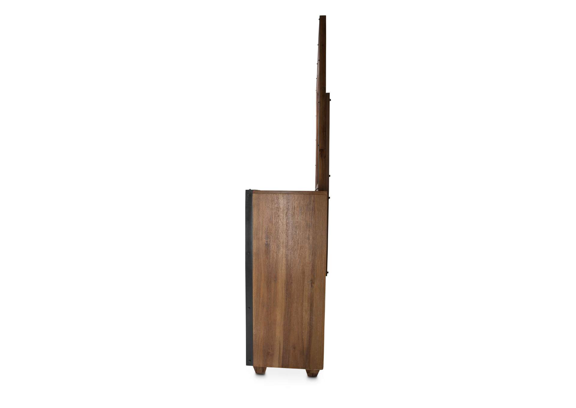 Brooklyn Walk Dresser & Mirror Set - Burnt Umber