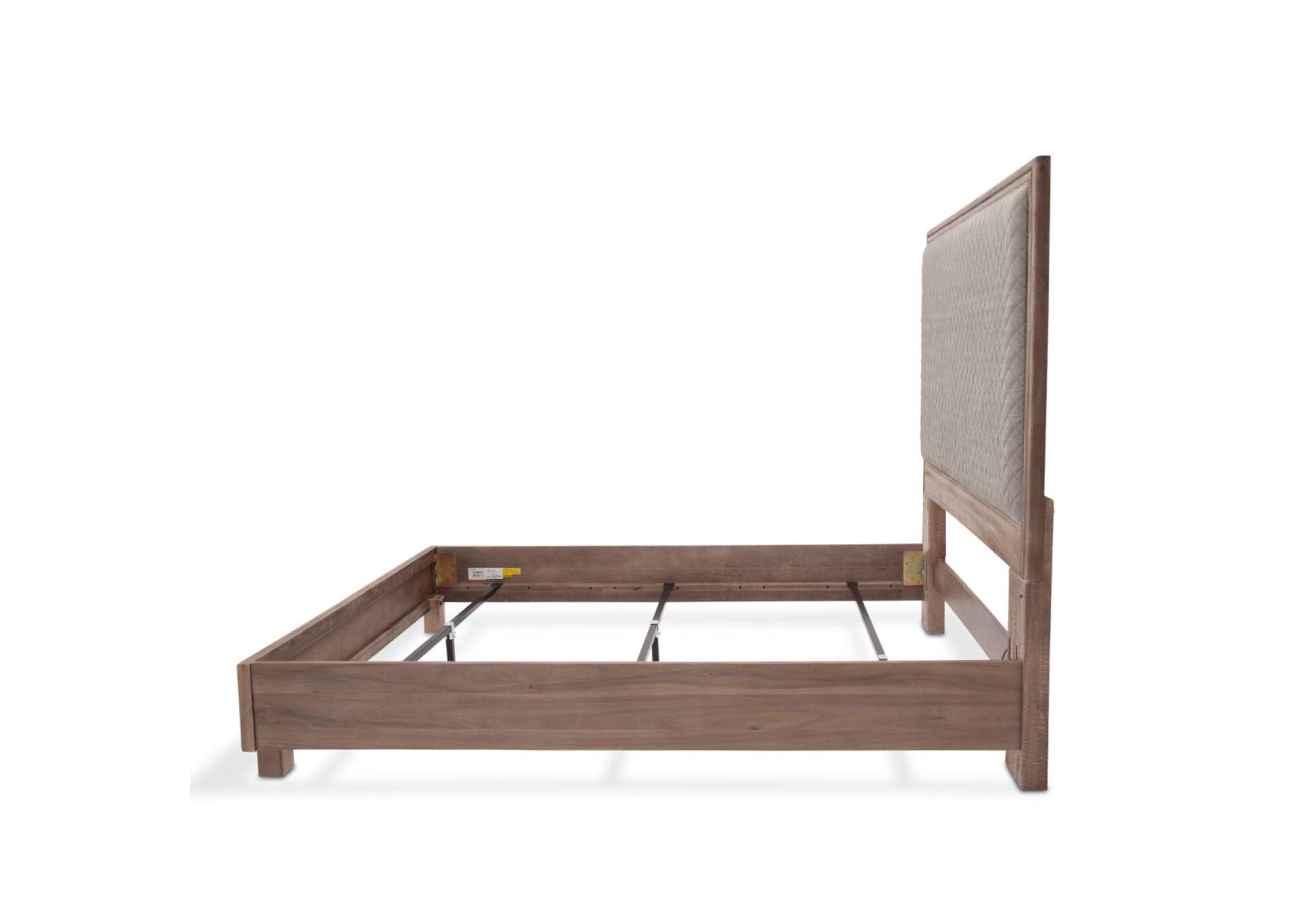 Hudson Ferry California King Gray Fabric Diamond Quilted Queen Limited Panel Three-Piece Bed Driftwood image 3