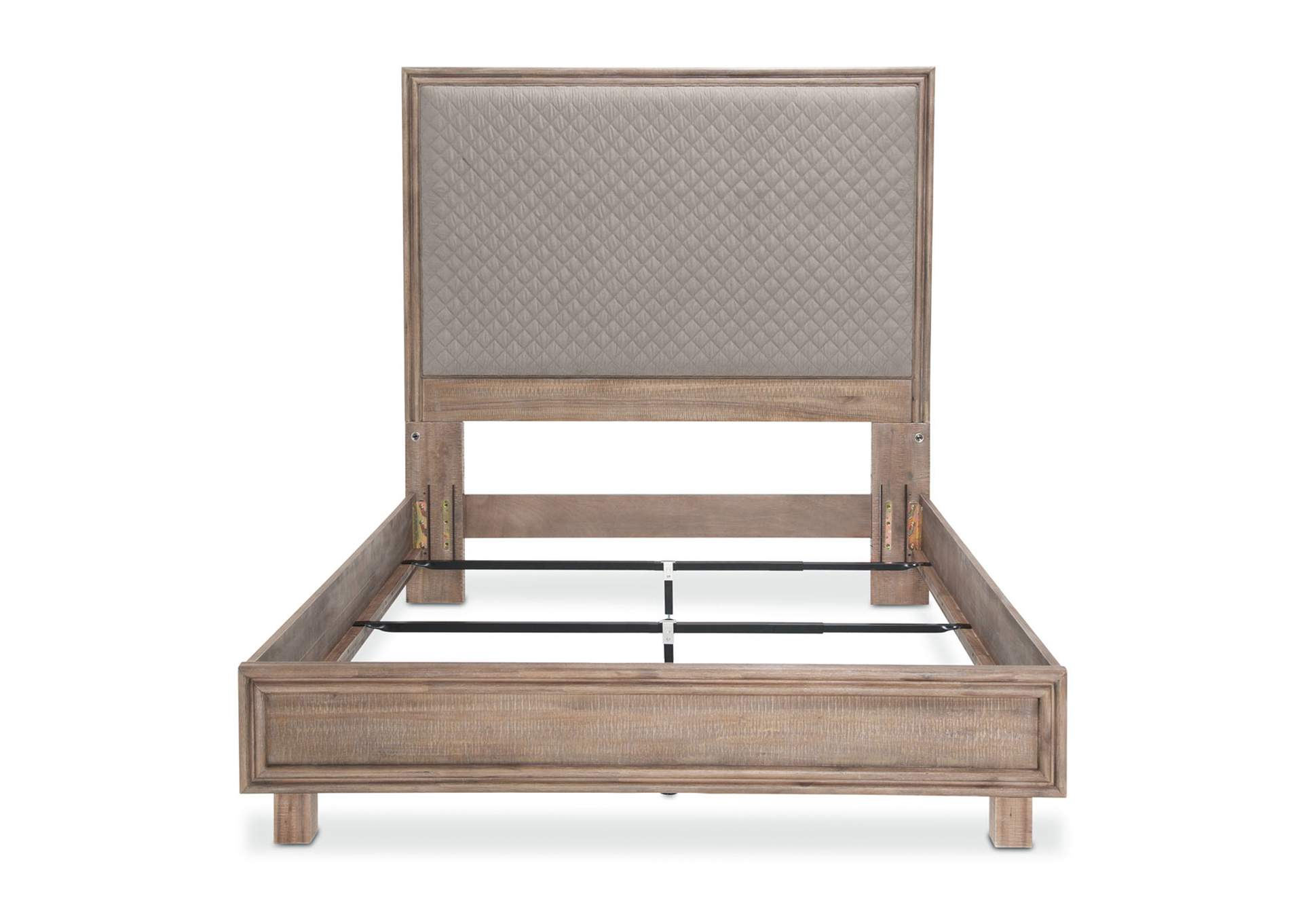 Hudson Ferry California King Gray Fabric Diamond Quilted Queen Limited Panel Three-Piece Bed Driftwood image 5