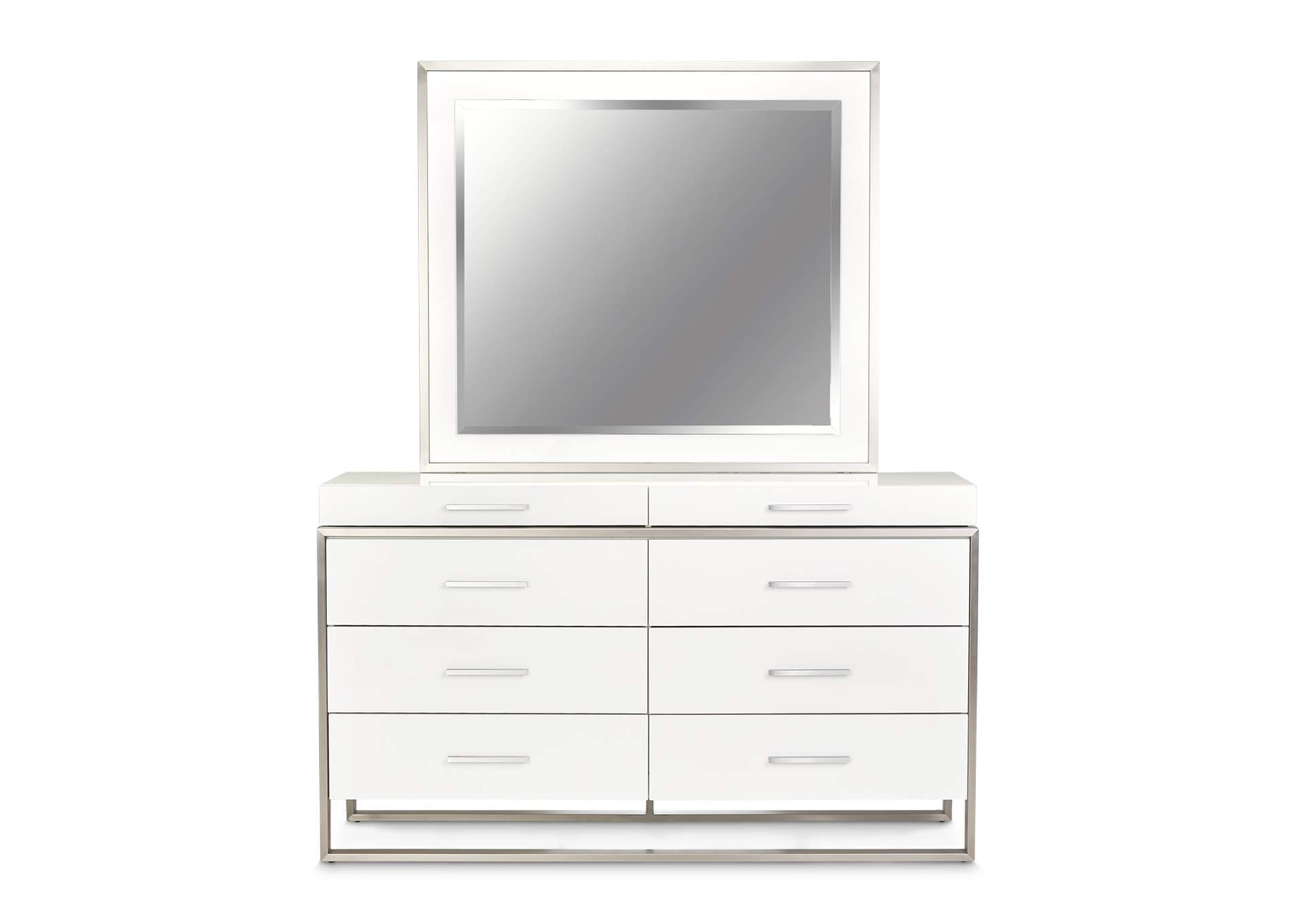 Marquee Dresser with Mirror - Cloud White image 3