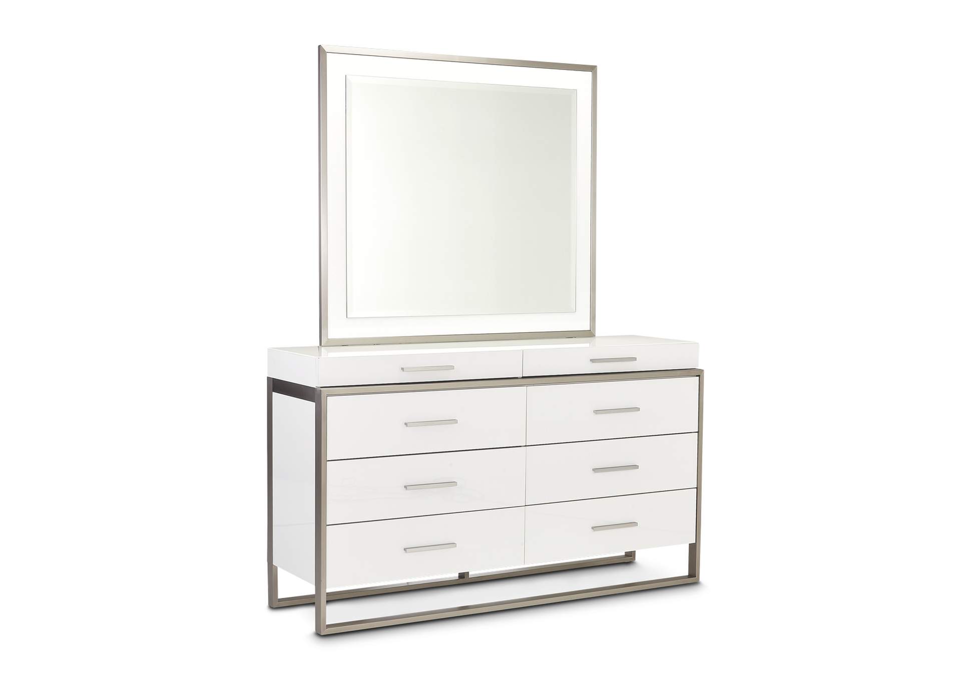 Marquee Dresser with Mirror - Cloud White image 4