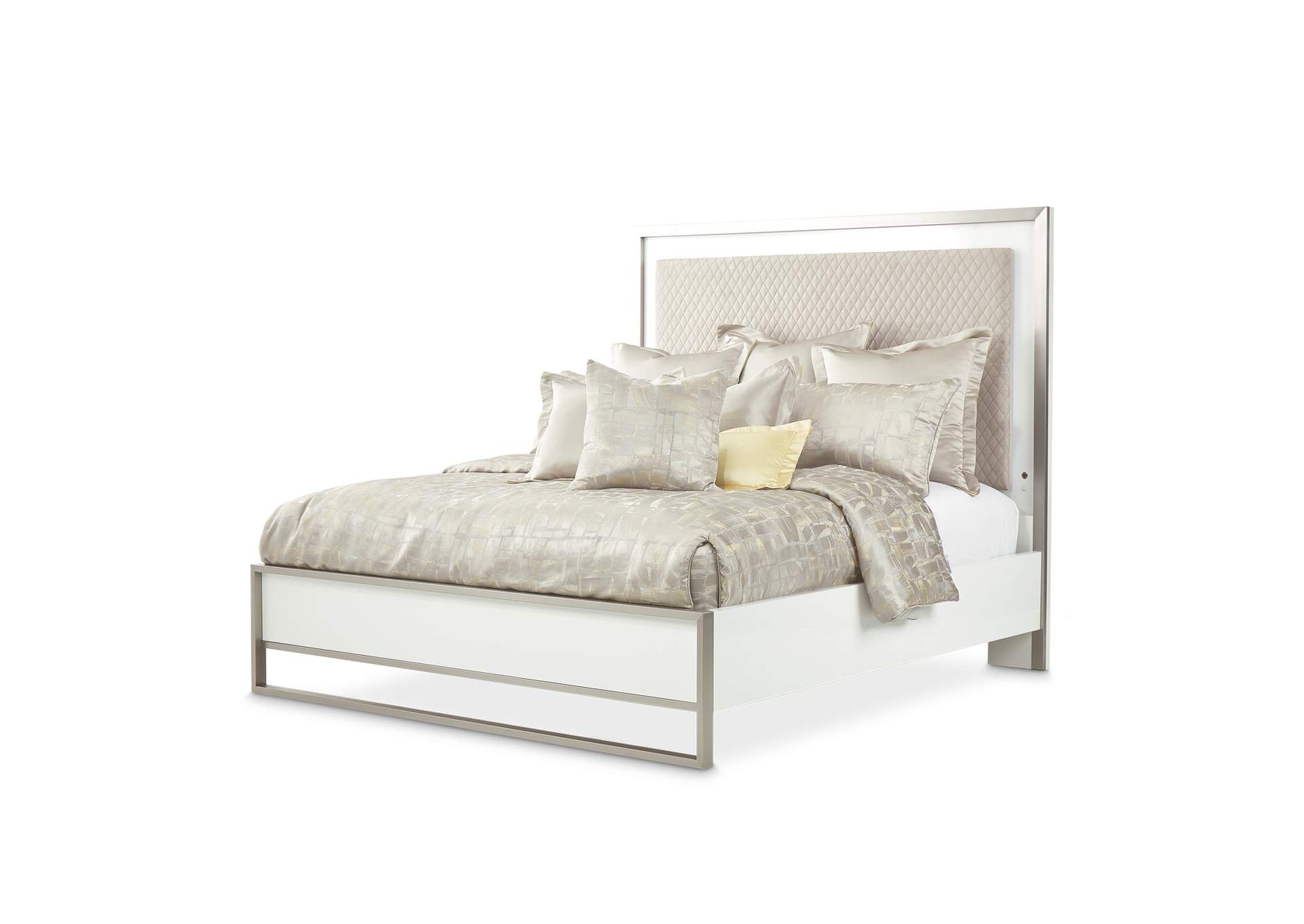 Marquee California King Panel Bed - Cloud White image 1