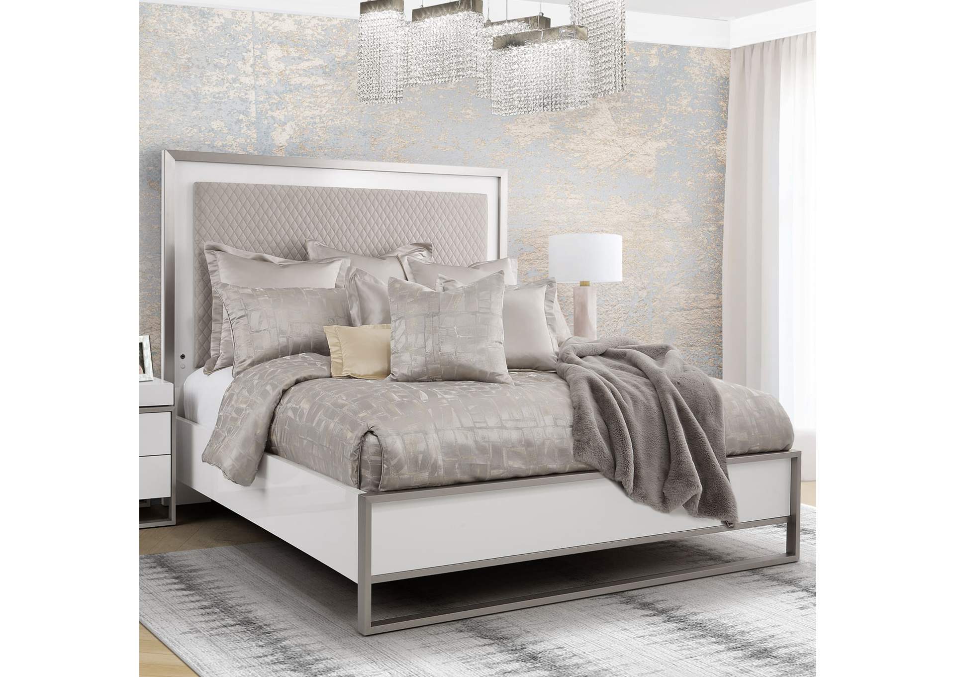 Marquee California King Panel Bed - Cloud White image 14