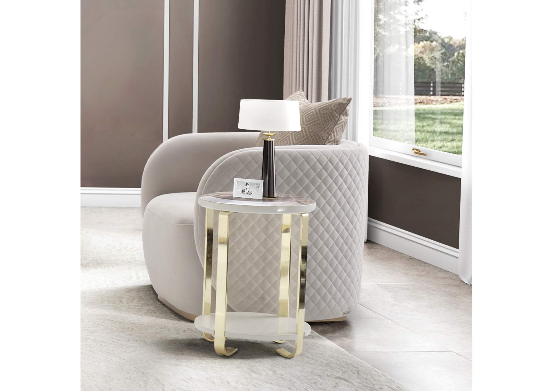 Ariana Chairside Table - Gold image 7
