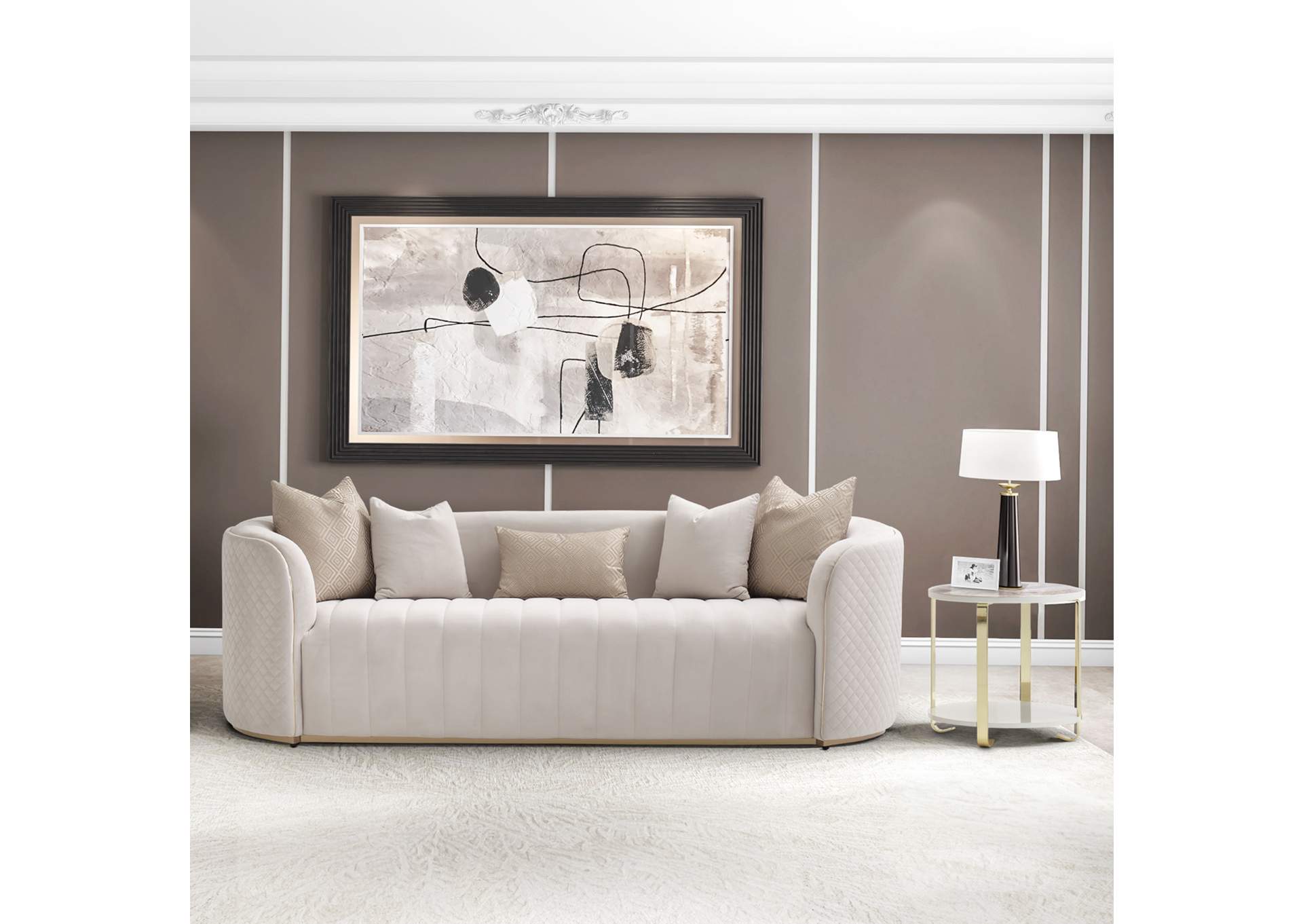 Ariana Sofa - Beige and Gold image 5