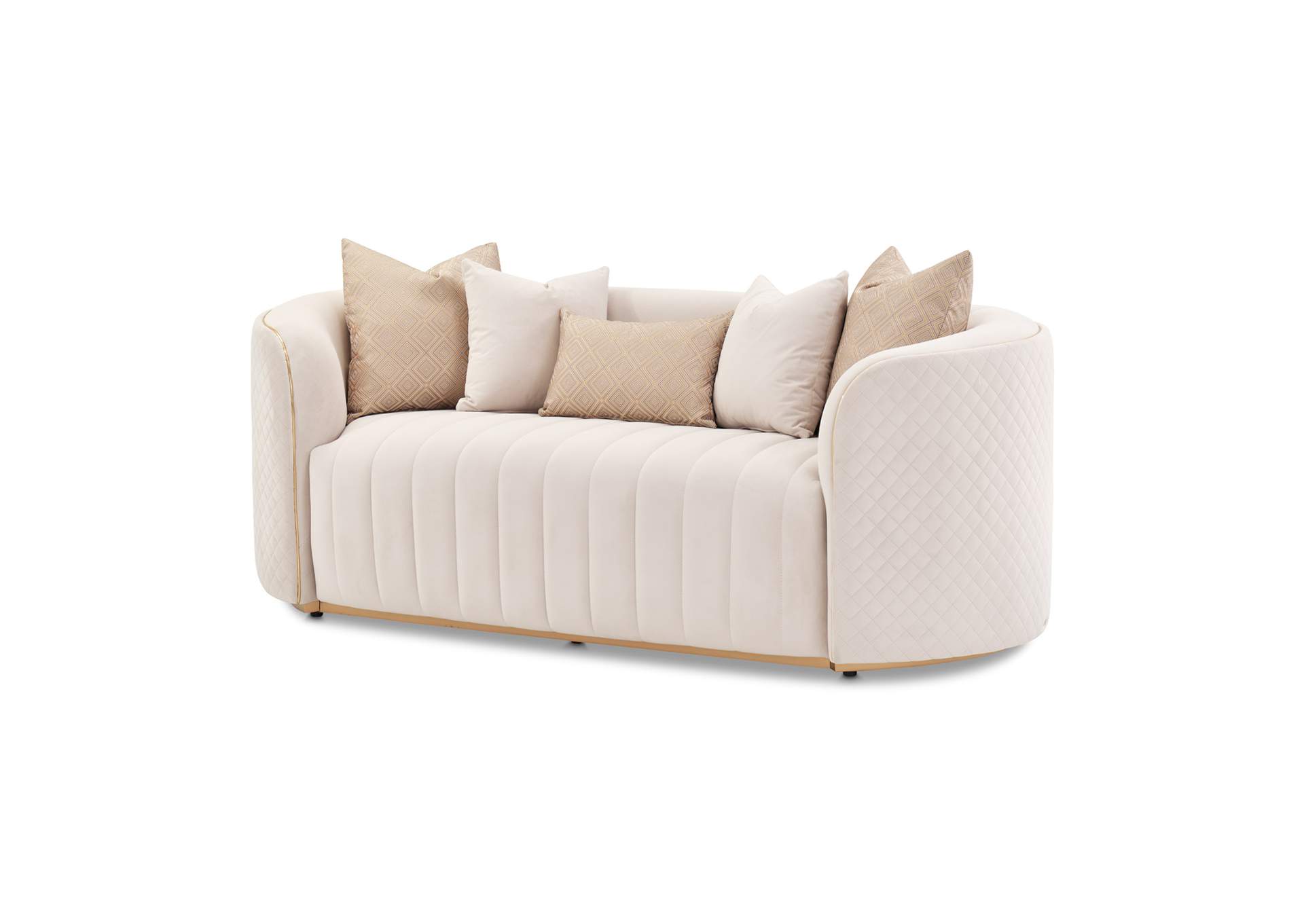 Ariana Loveseat - Beige and Gold image 1