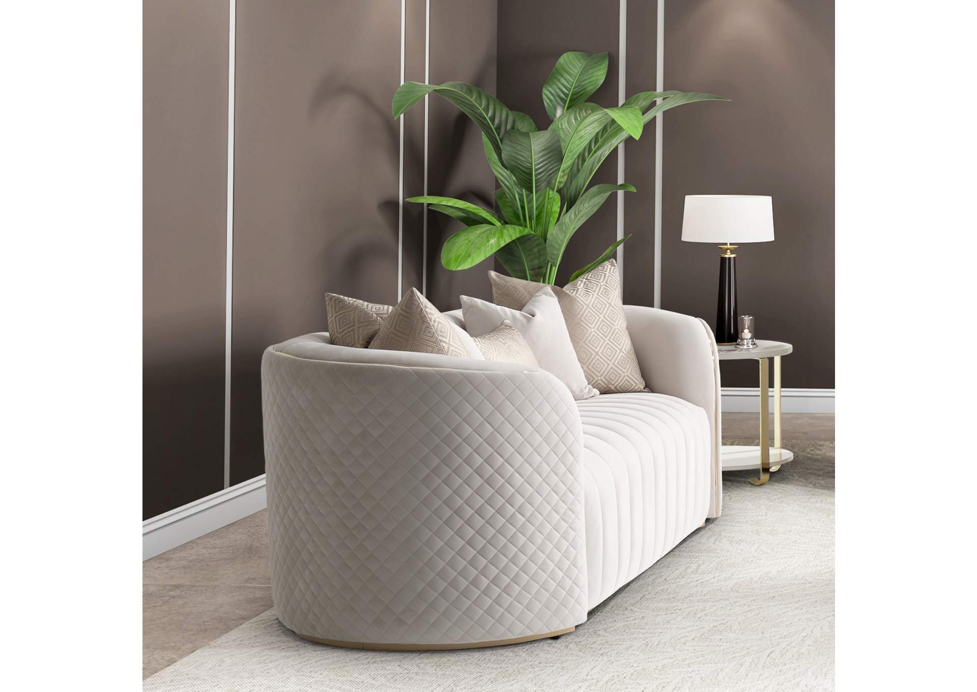 Ariana Loveseat - Beige and Gold image 4