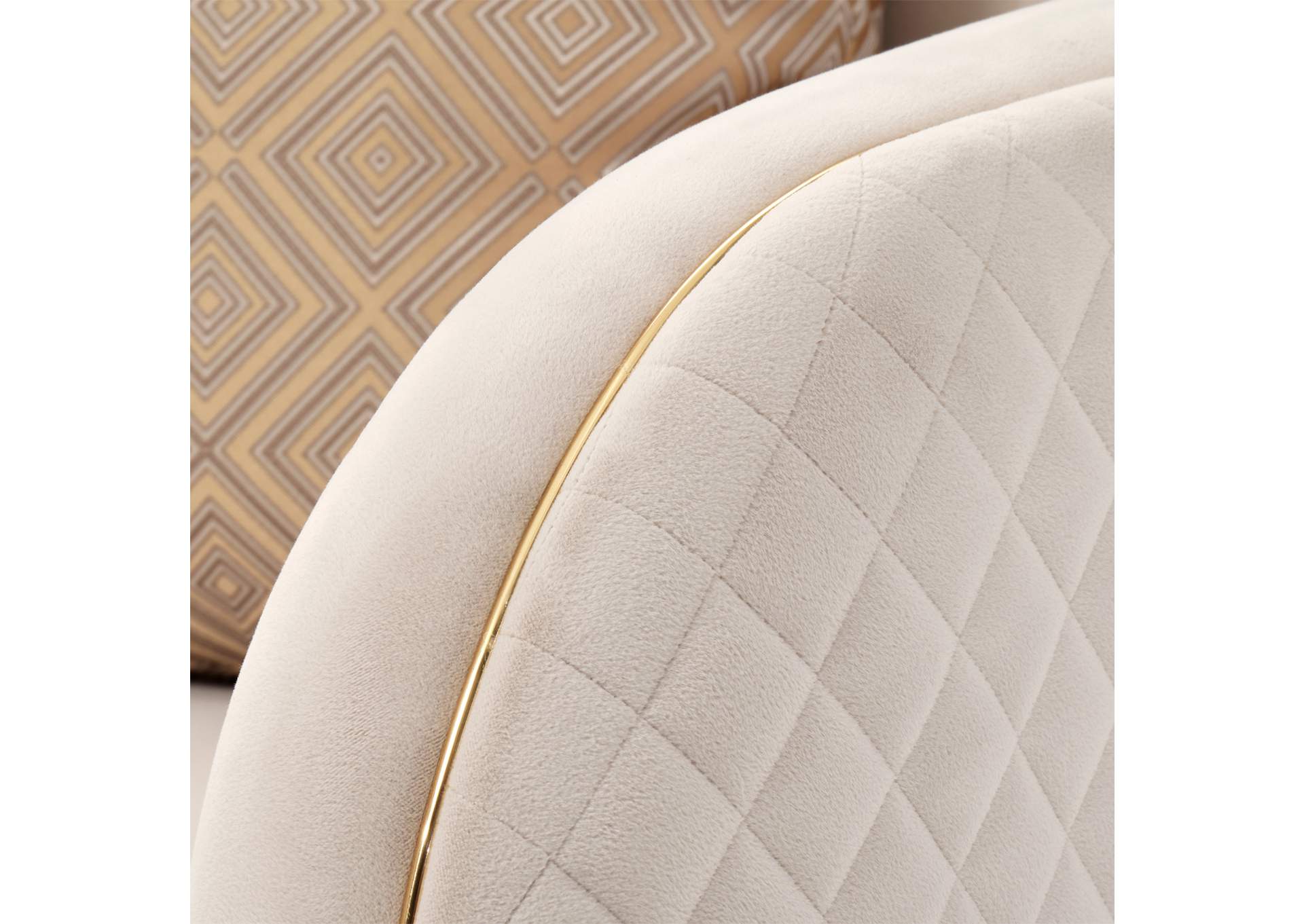 Ariana Accent Chair - Beige and Gold image 13