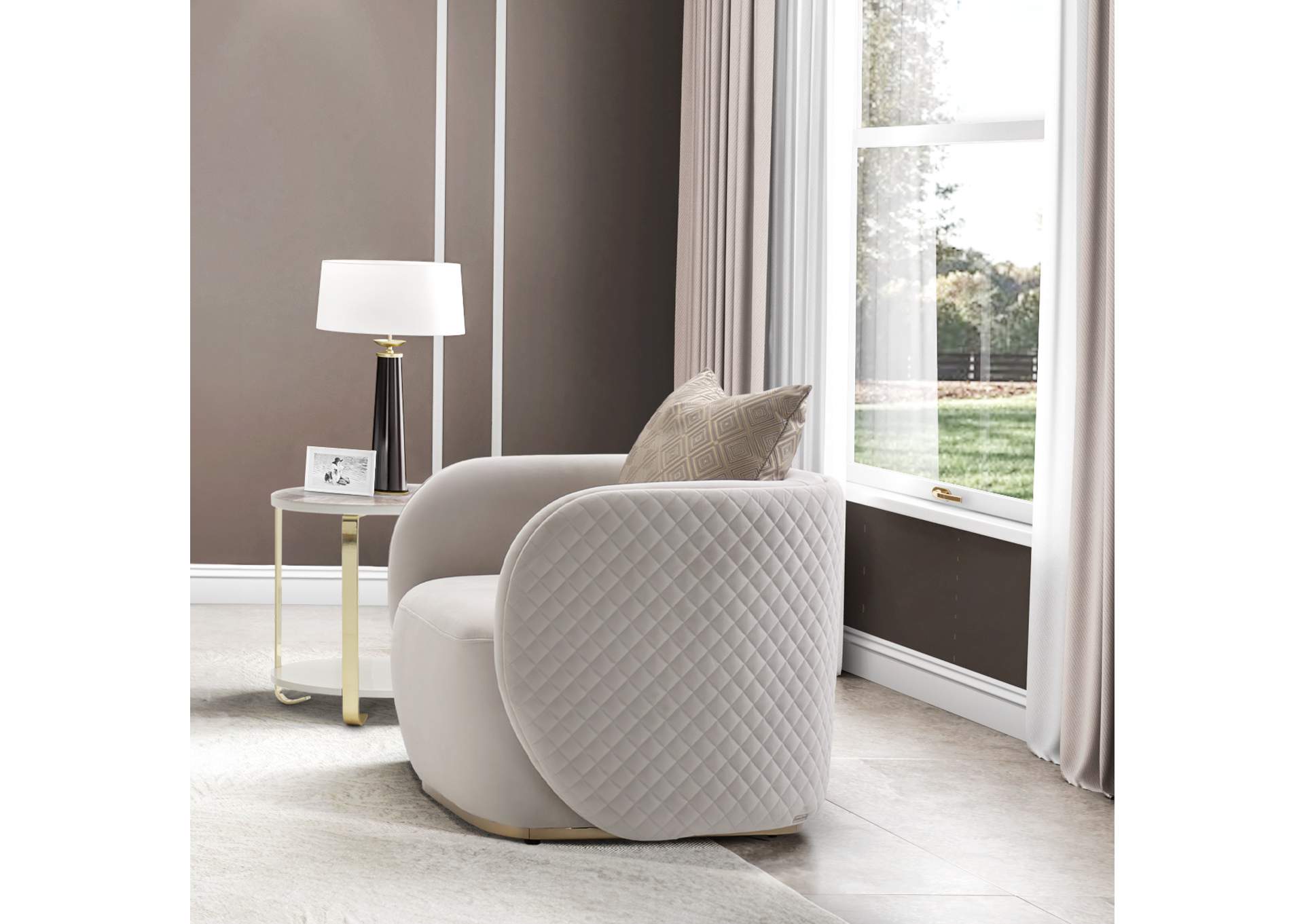 Ariana Accent Chair - Beige and Gold image 17