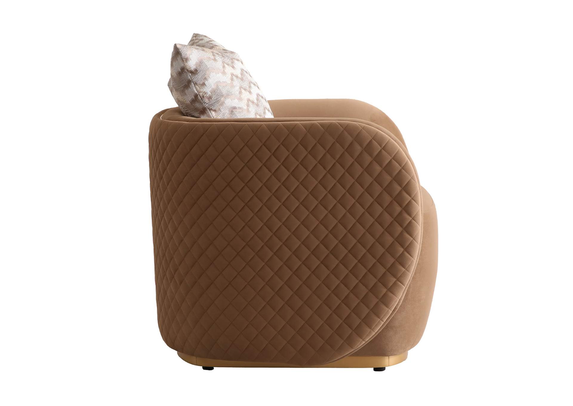 Ariana Velvet Accent Chair - Caramel and Gold image 4