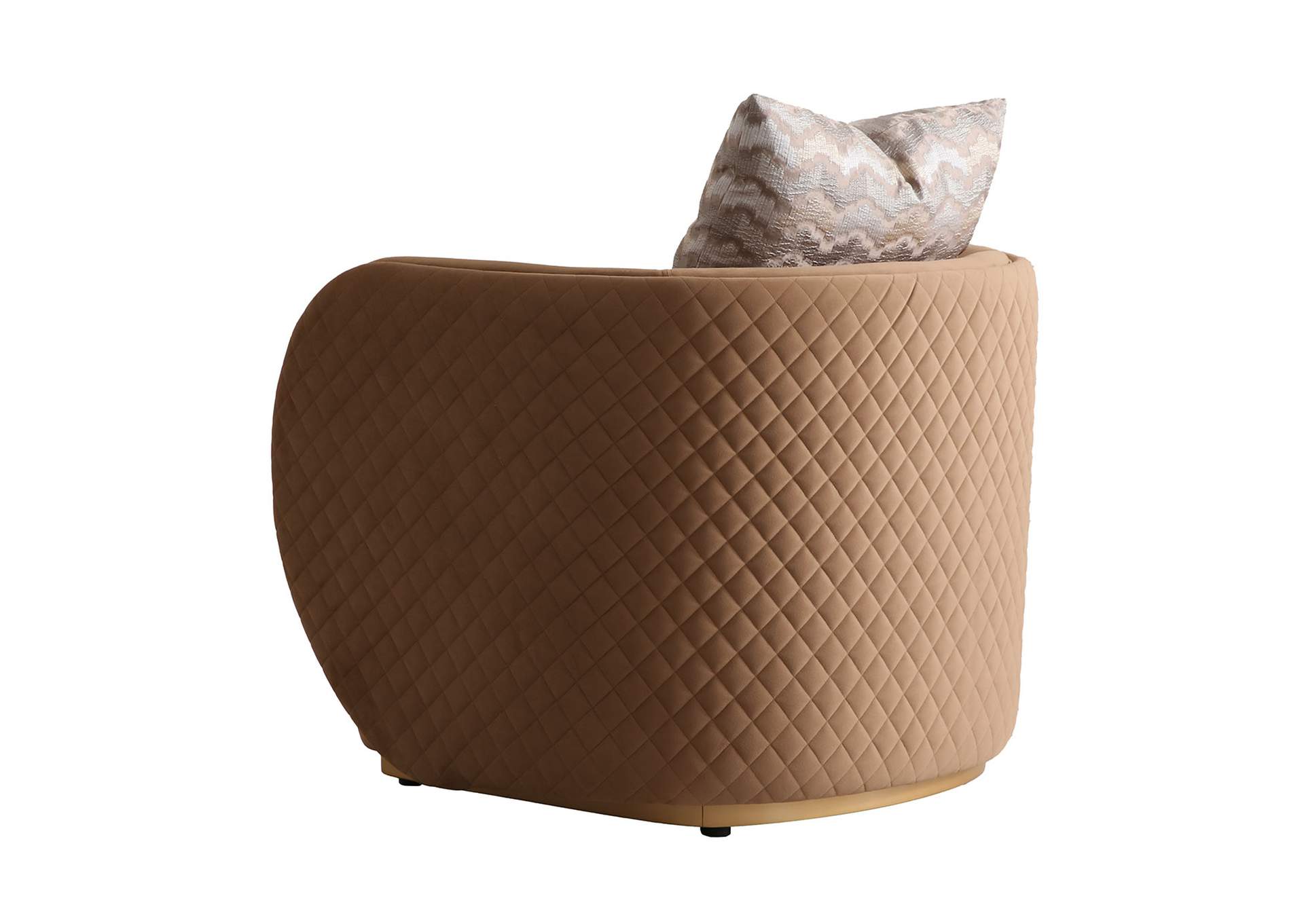 Ariana Velvet Accent Chair - Caramel and Gold image 5