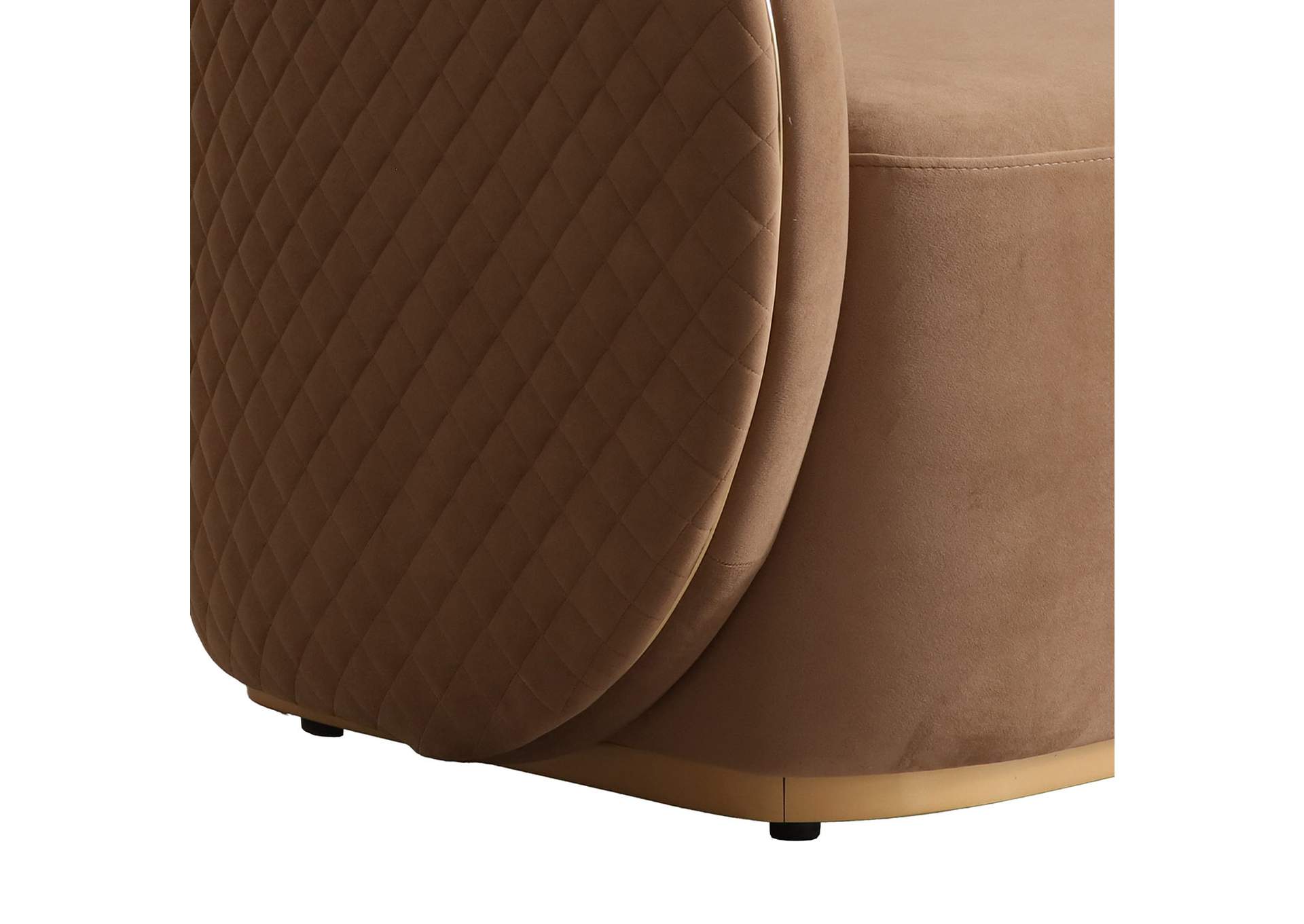 Ariana Velvet Accent Chair - Caramel and Gold image 8