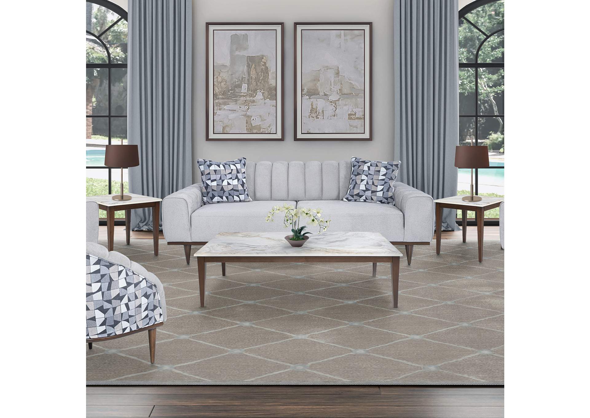 Balboa Sofa - Shell and Warm Walnut image 15