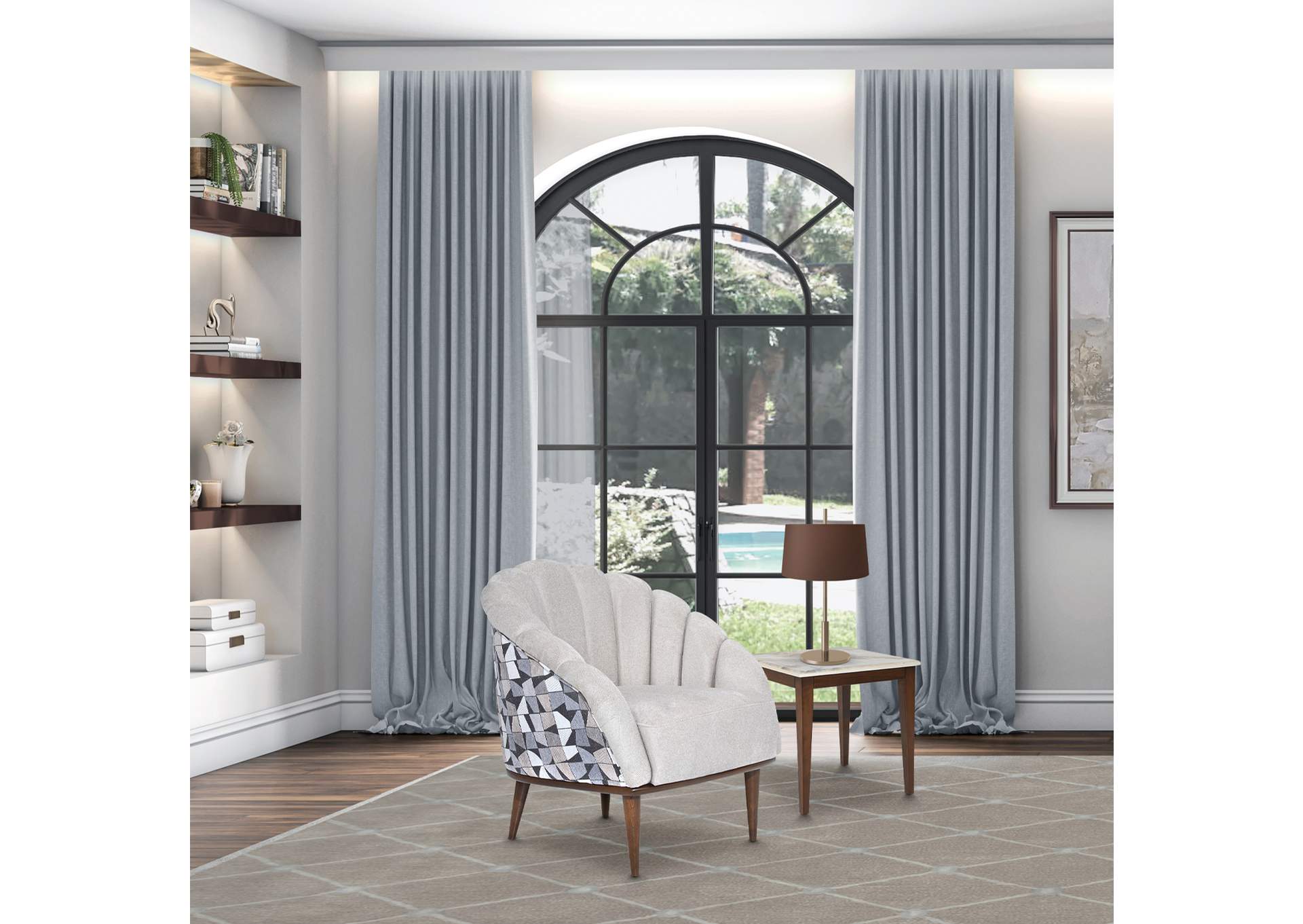 Balboa Accent Chair - Beach and Warm Walnut image 12