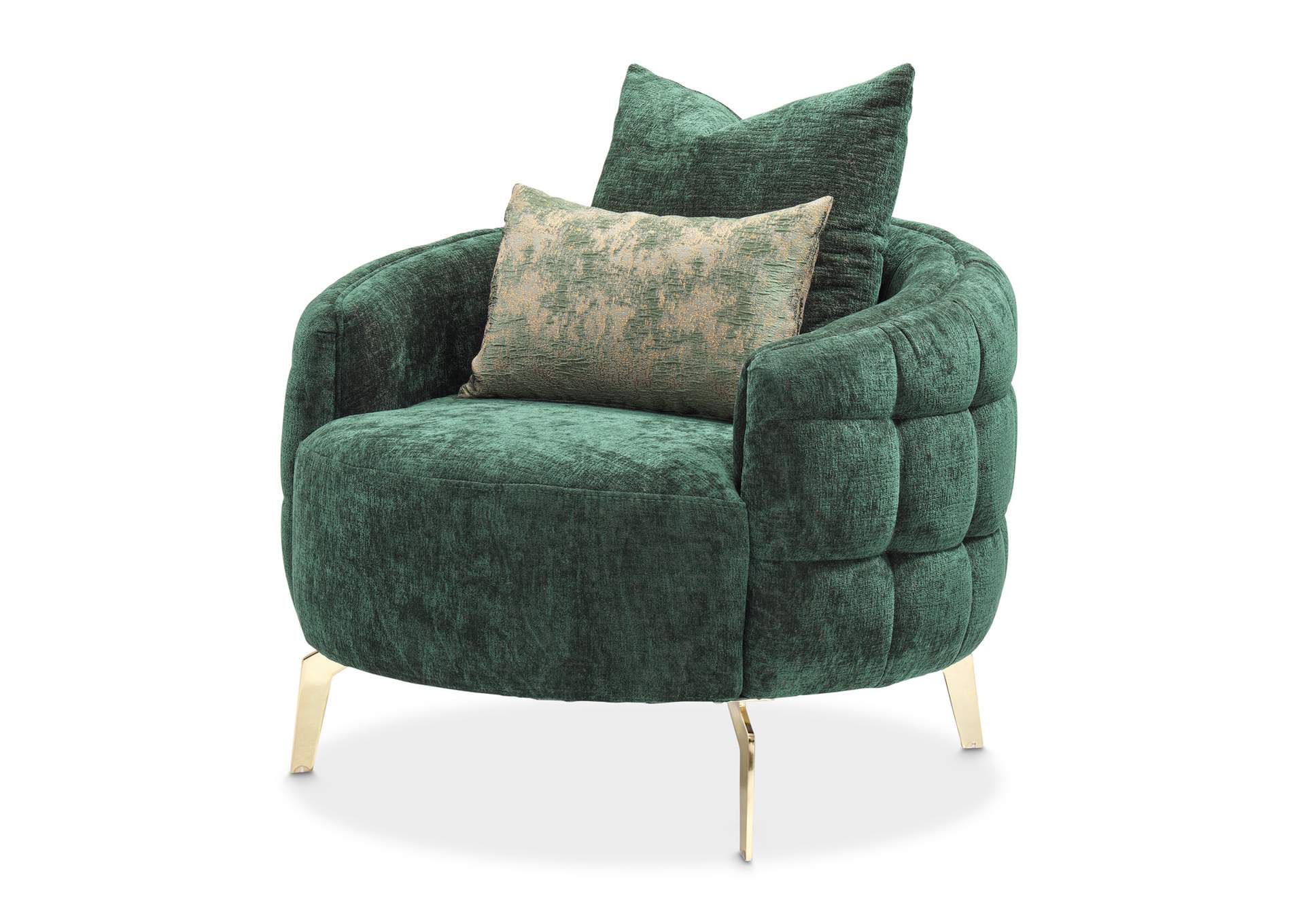 Celine Accent Chair - Emerald and Gold image 1