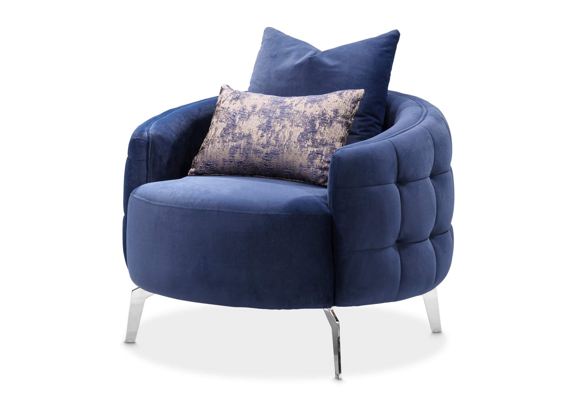 Celine Accent Chair - Indigo and Silver image 1