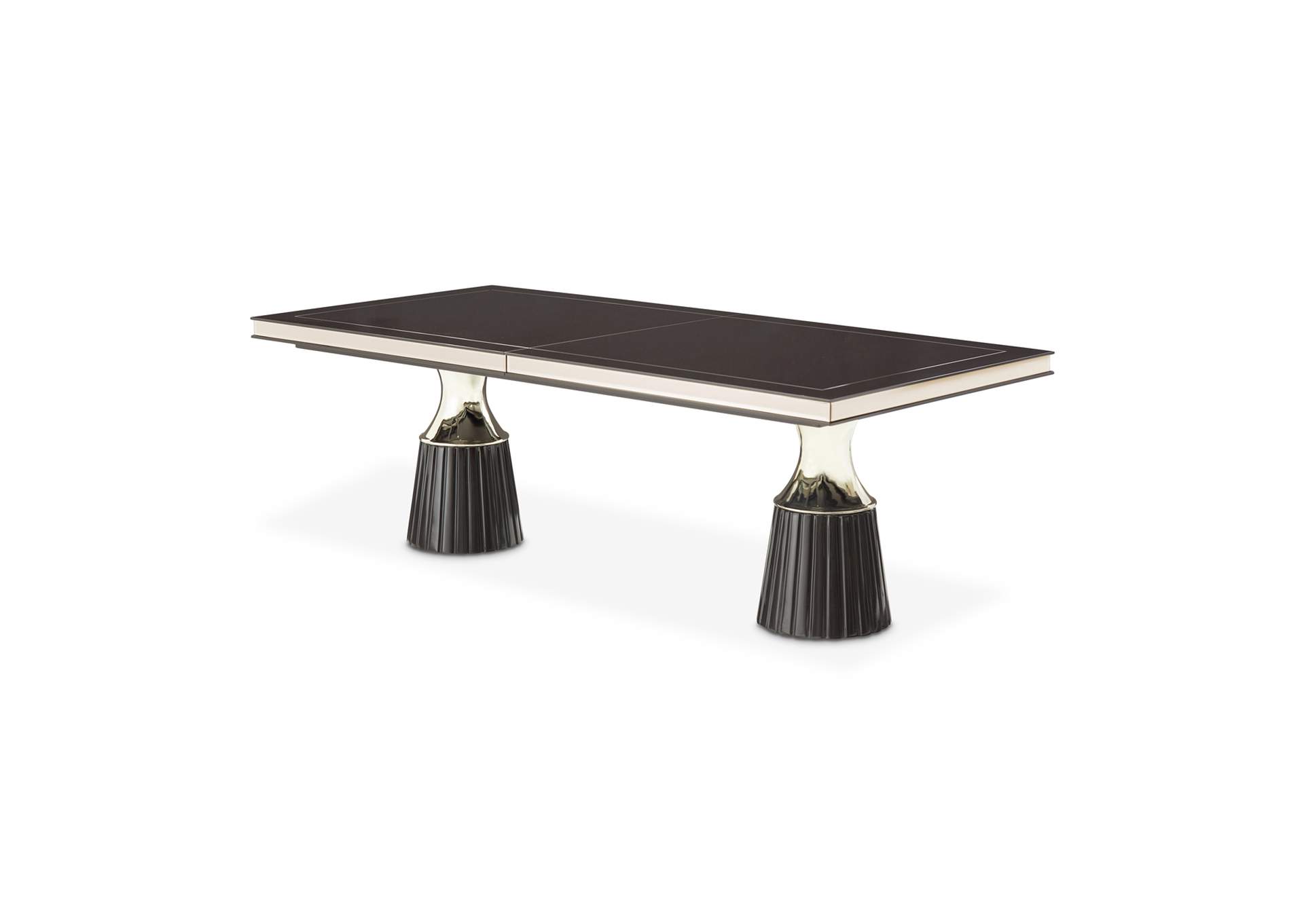 Carmela Double Pedestal Dining Table - Glossy Charcoal Sand image 28