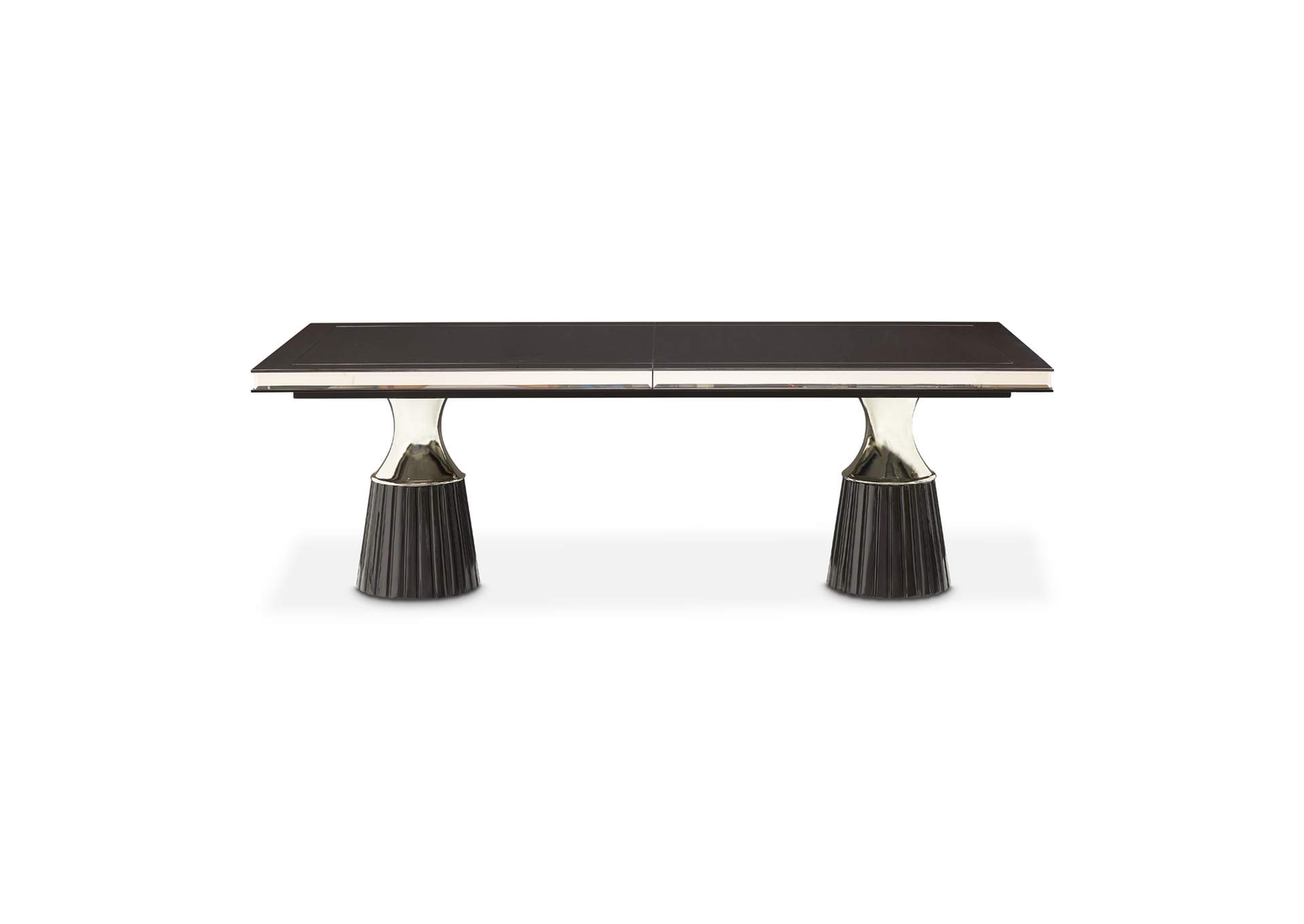 Carmela Double Pedestal Dining Table - Glossy Charcoal Sand image 26