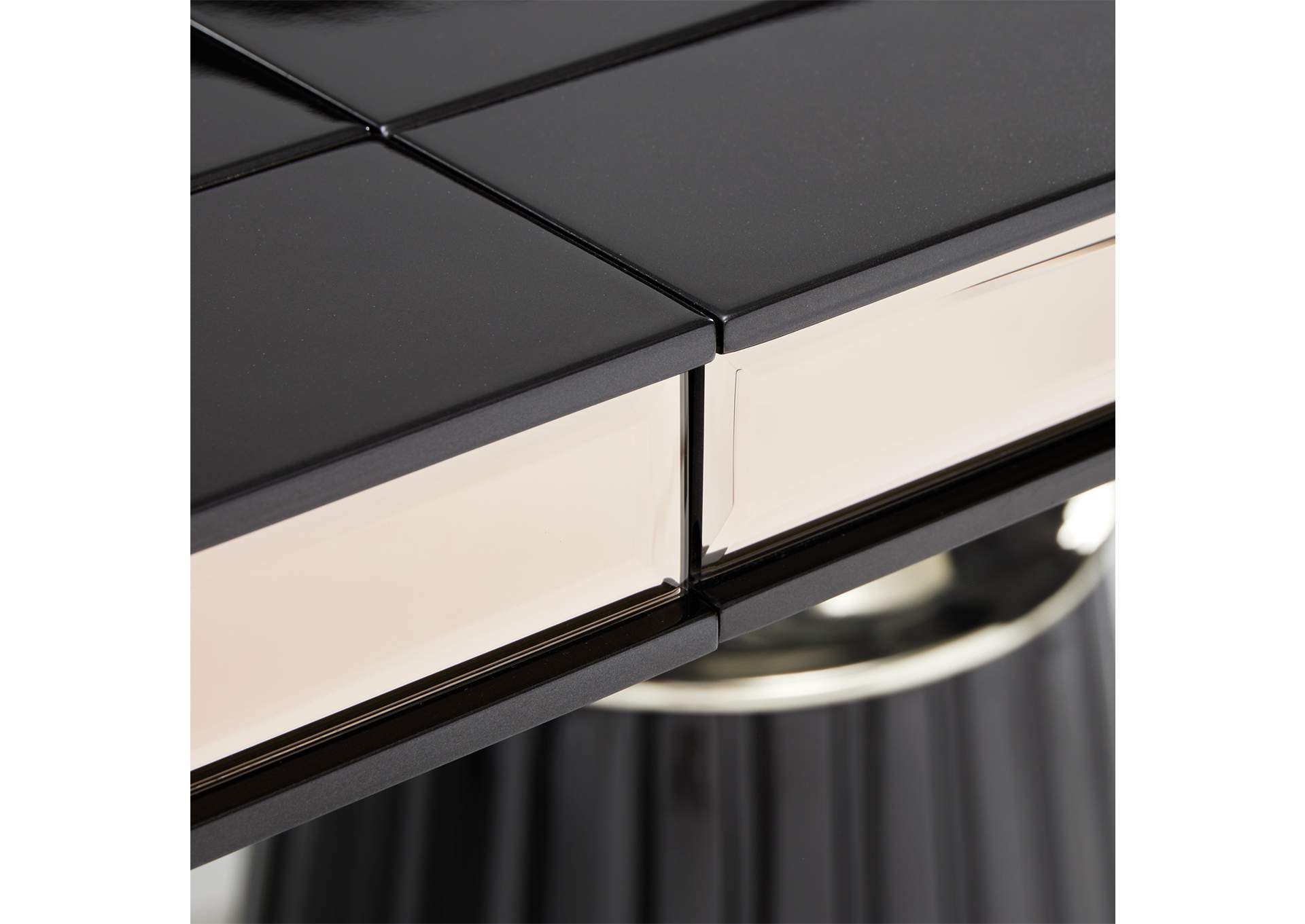 Carmela Double Pedestal Dining Table - Glossy Charcoal Sand image 16