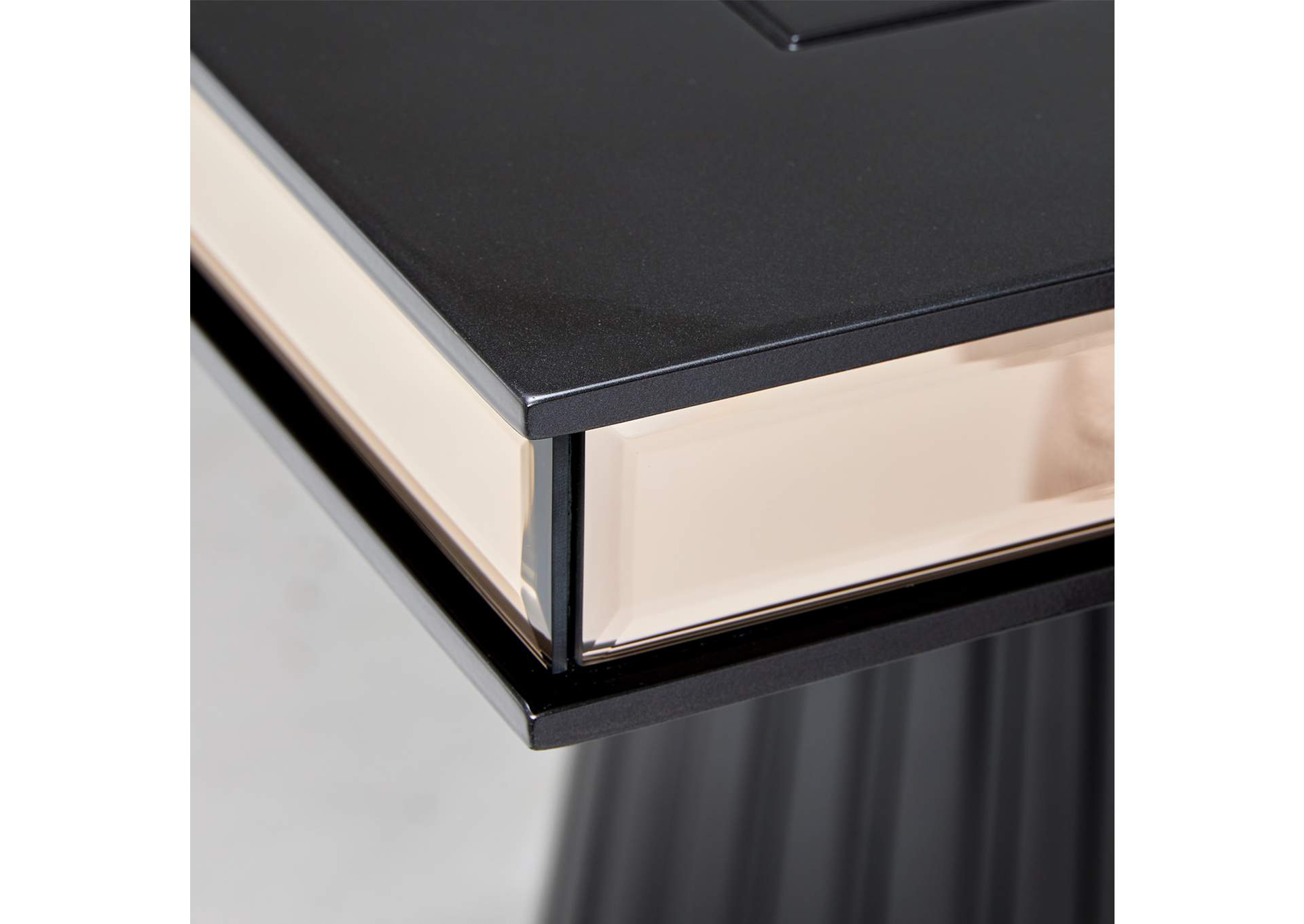 Carmela Double Pedestal Dining Table - Glossy Charcoal Sand image 12