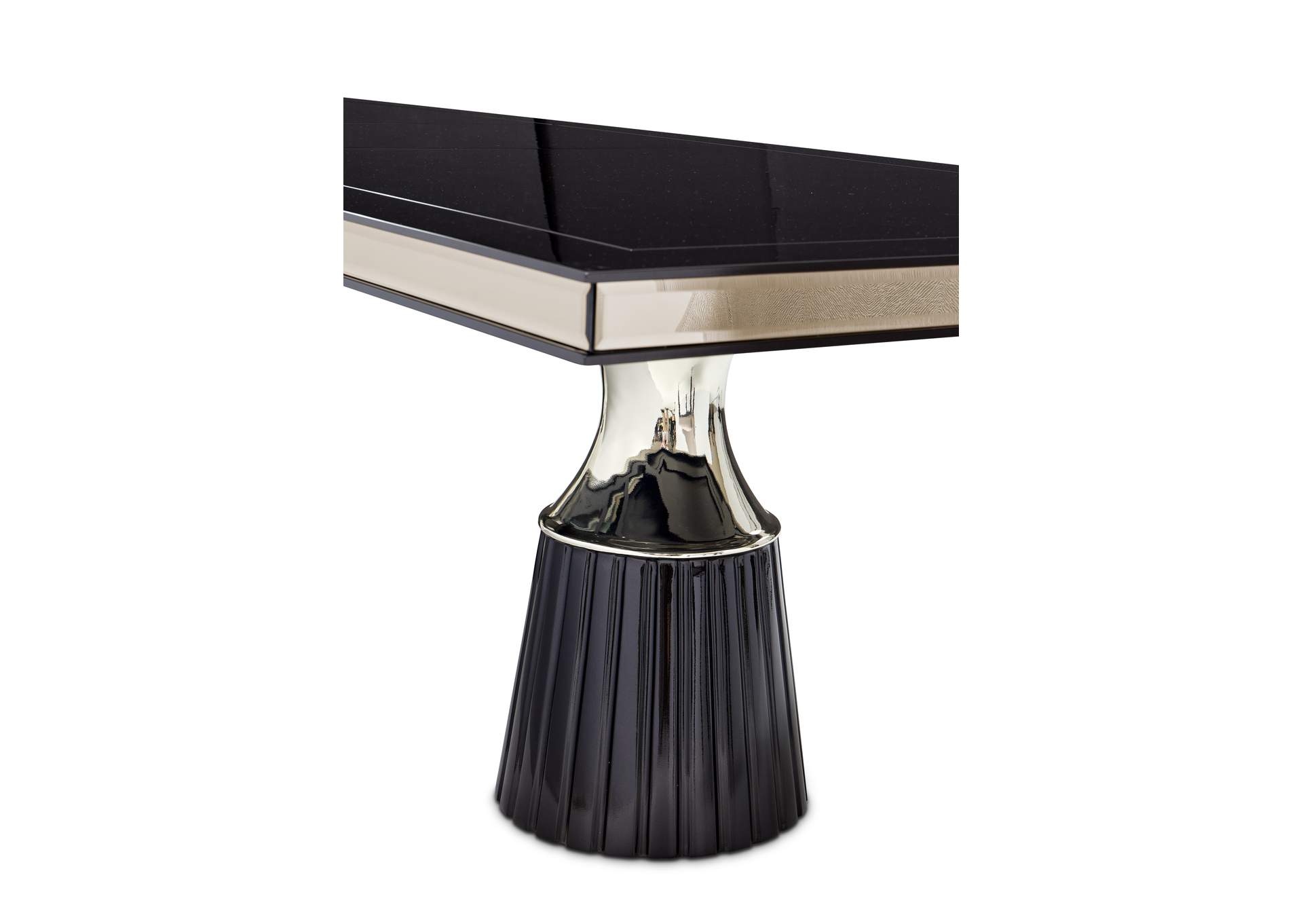 Carmela Double Pedestal Dining Table - Glossy Charcoal Sand image 9