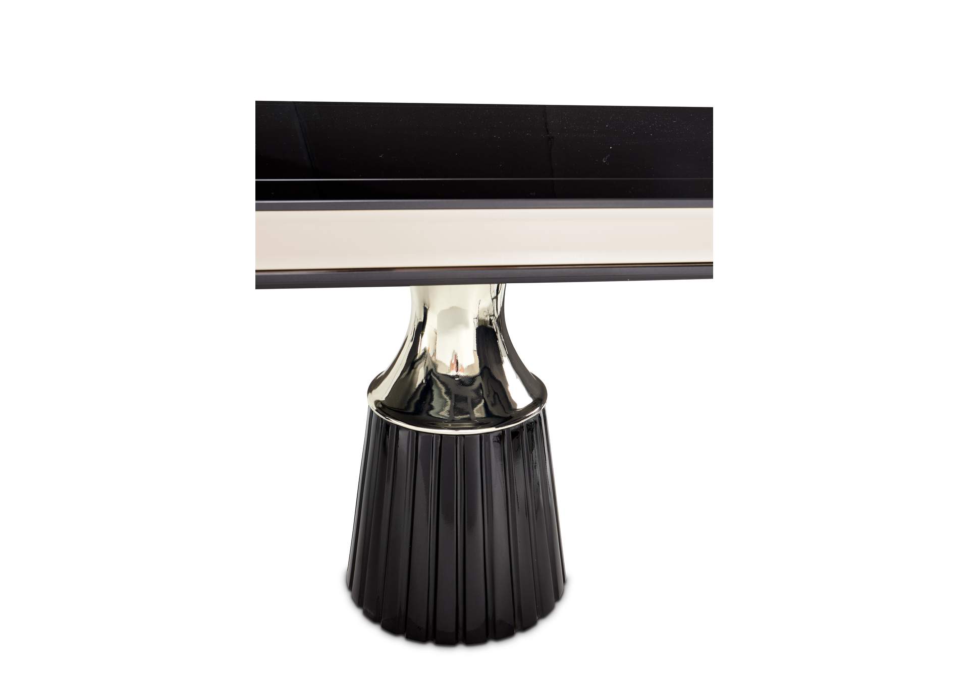 Carmela Double Pedestal Dining Table - Glossy Charcoal Sand image 7