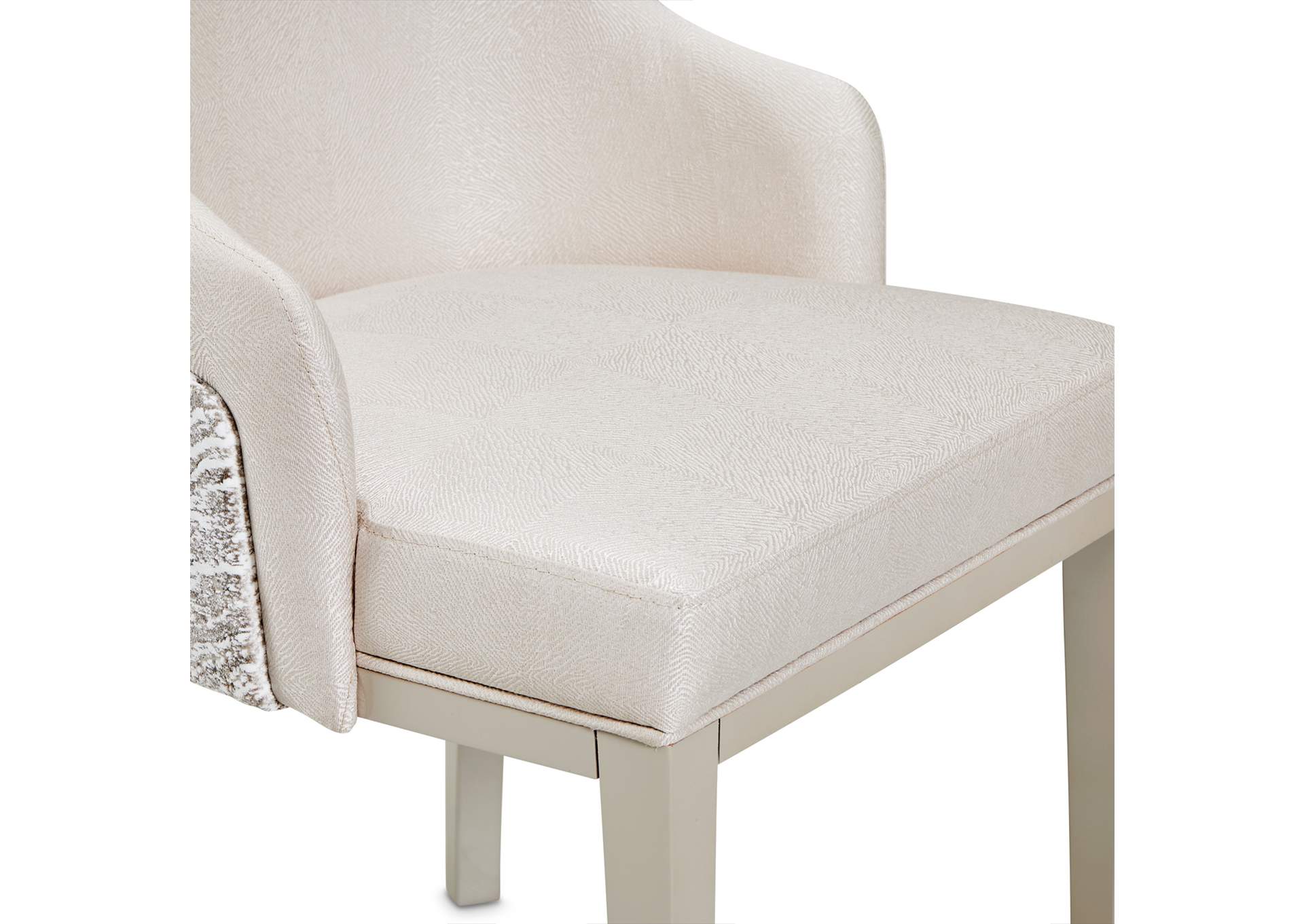 Carmela Dining Arm Chair - Shimmer Ivory image 8