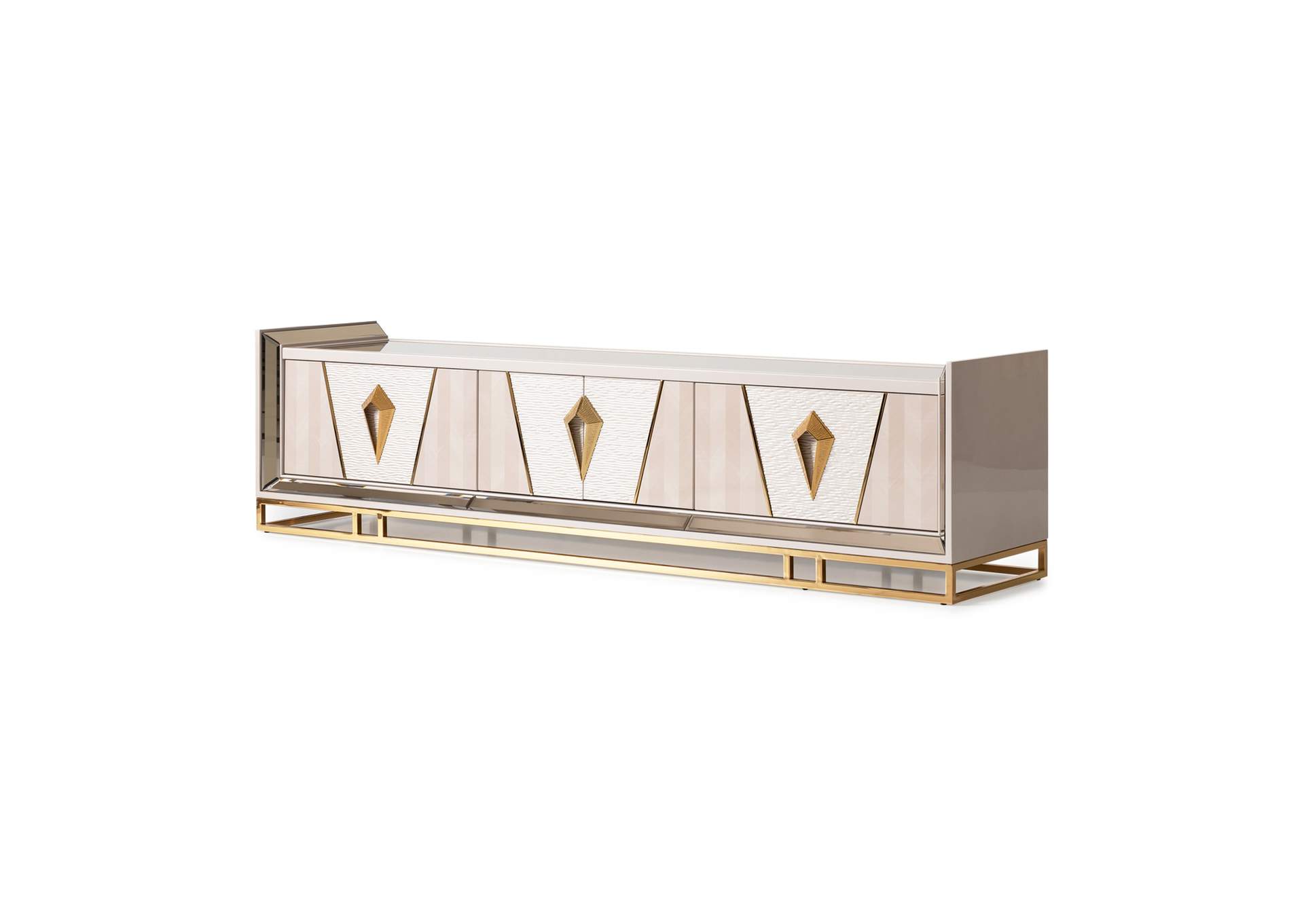 Carmela Media Cabinet - Shimmer Ivory image 1