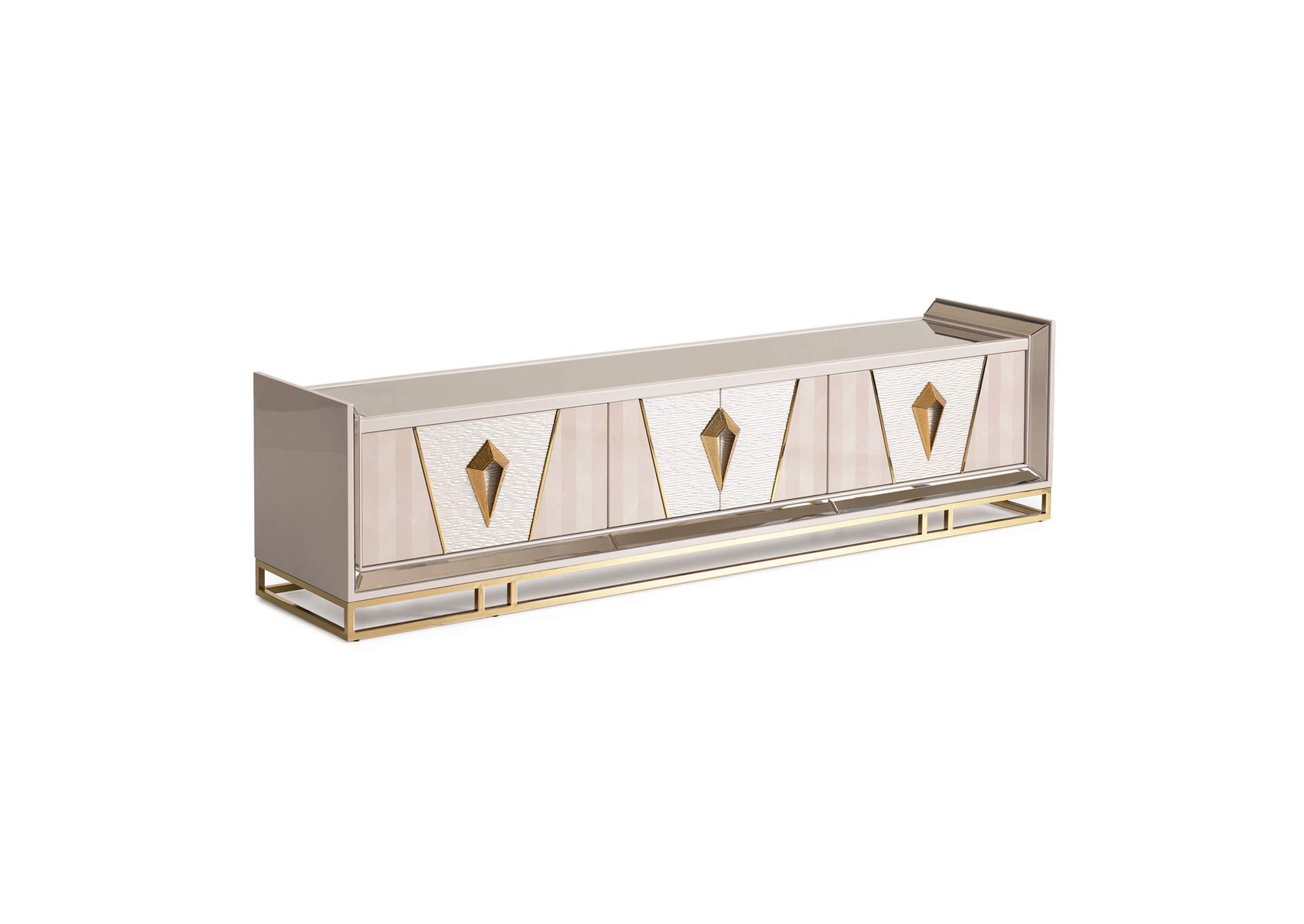 Carmela Media Cabinet - Shimmer Ivory image 4