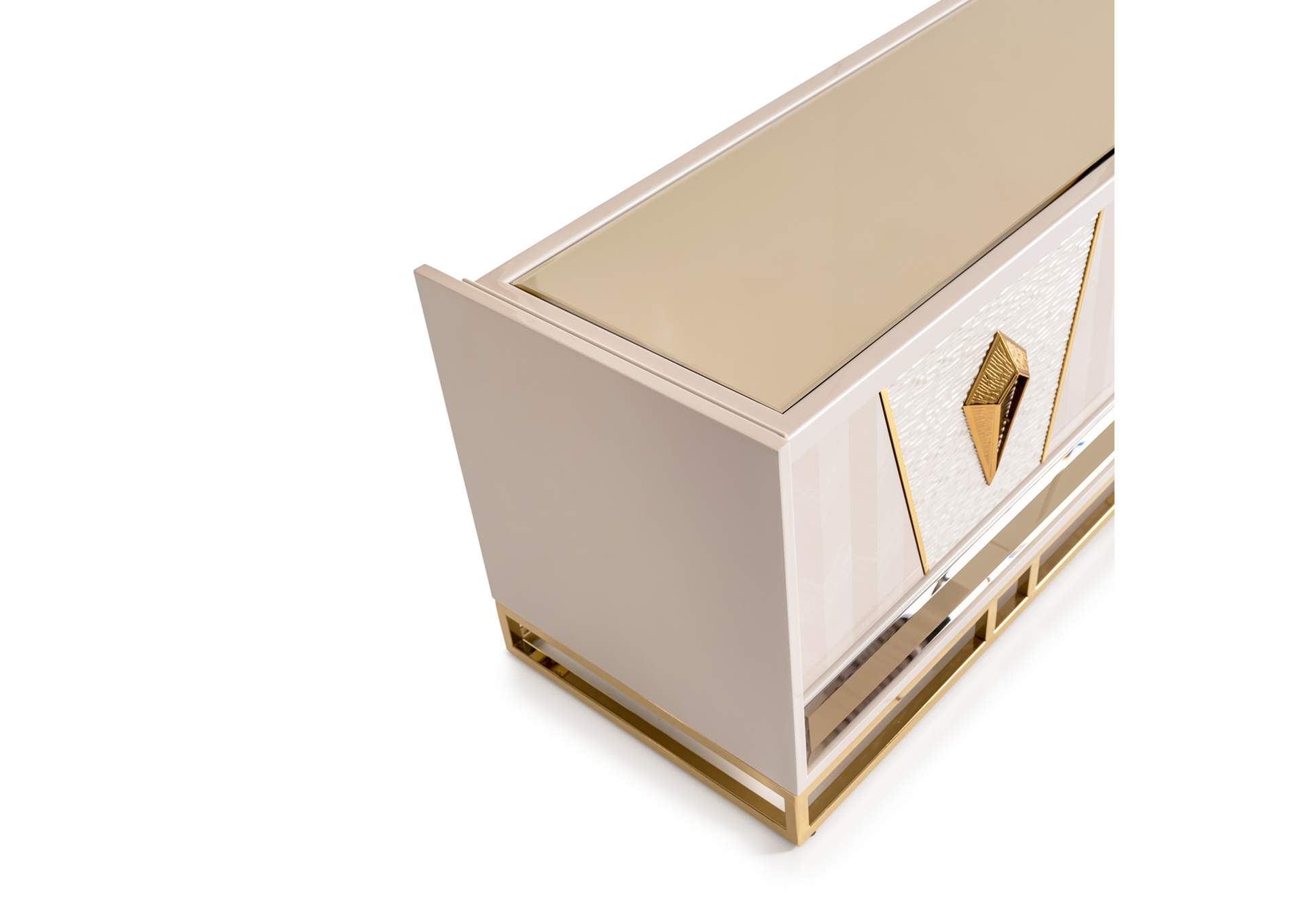 Carmela Media Cabinet - Shimmer Ivory image 8