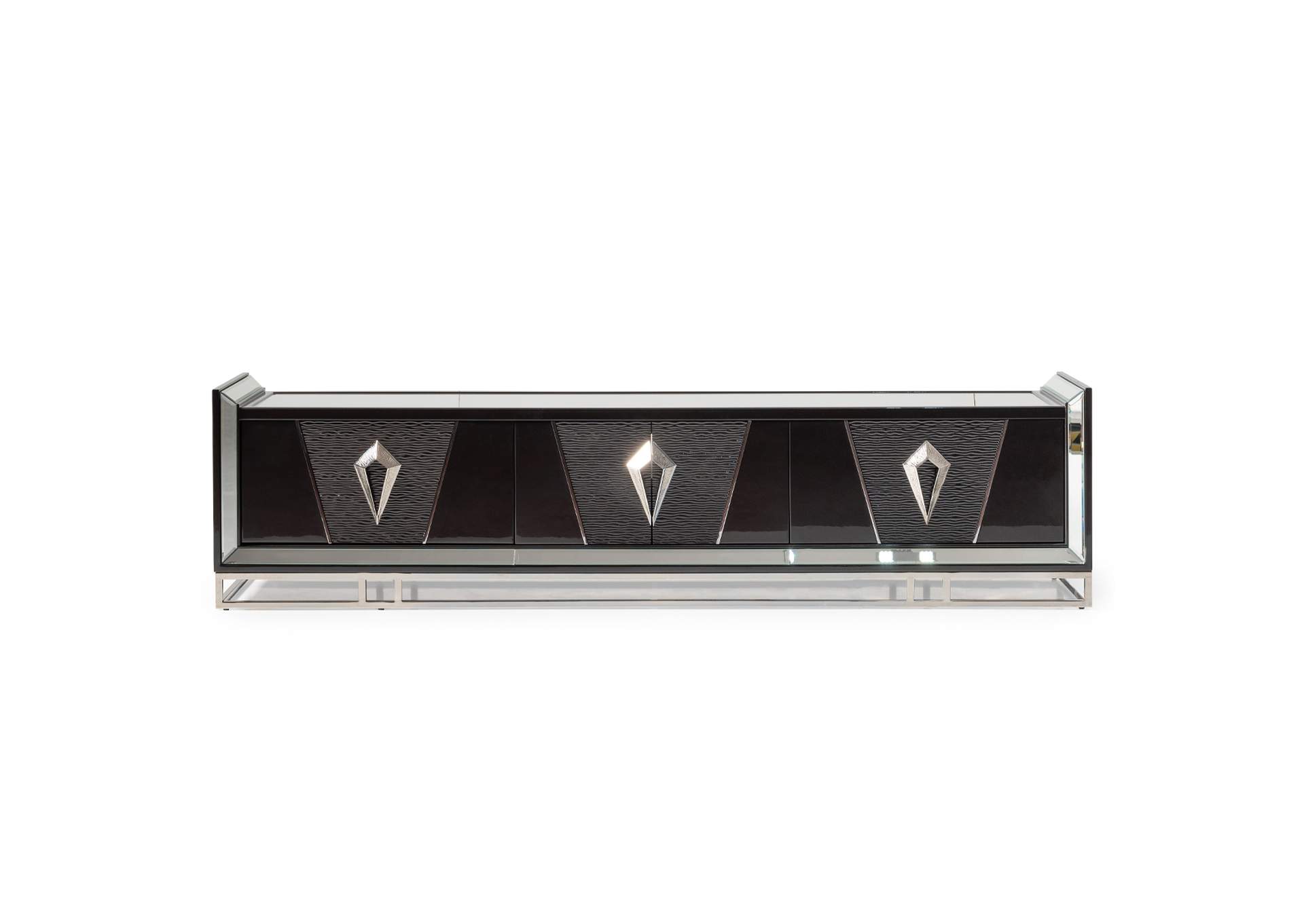 Carmela Media Cabinet - Glossy Charcoal Sand image 1