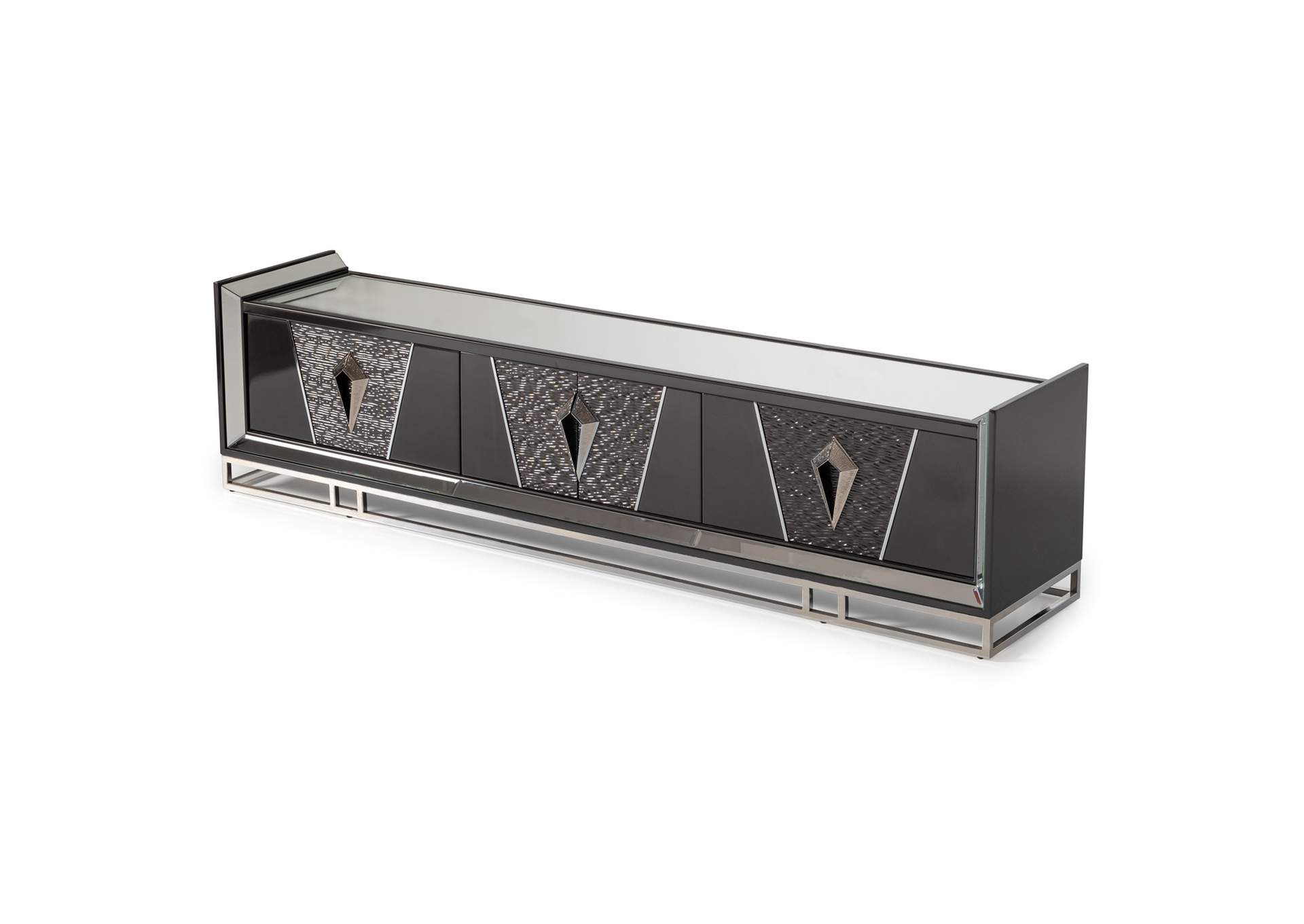 Carmela Media Cabinet - Glossy Charcoal Sand image 3