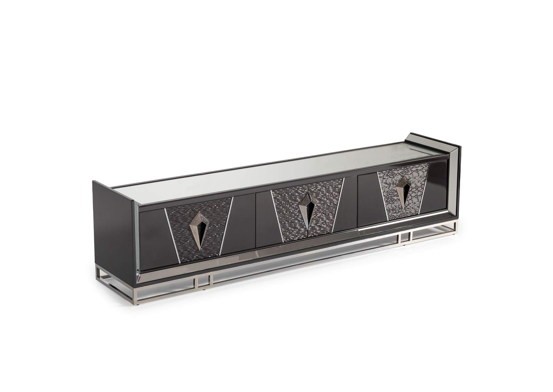 Carmela Media Cabinet - Glossy Charcoal Sand image 5
