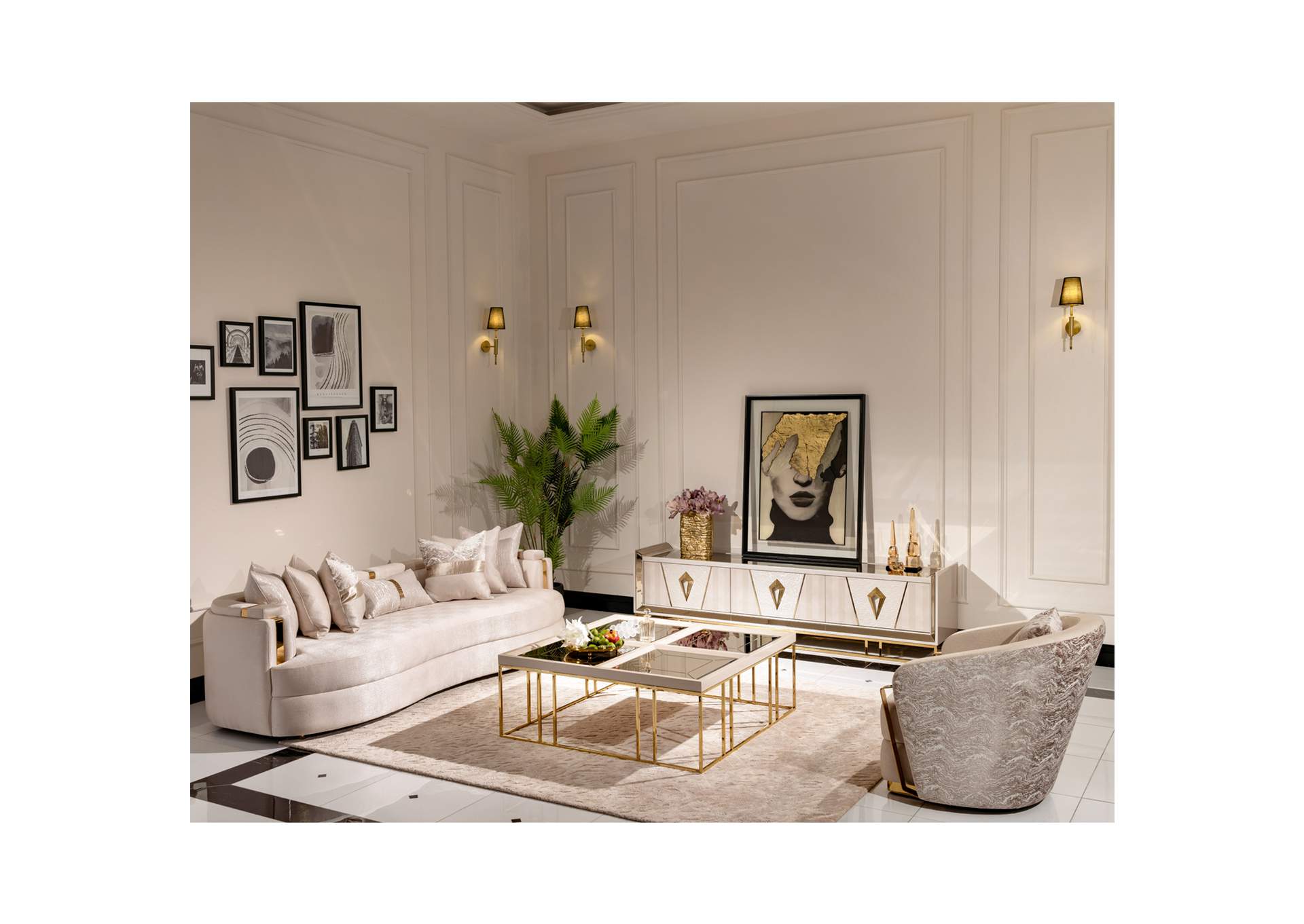 Carmela Cocktail Table - Shimmer Ivory image 9