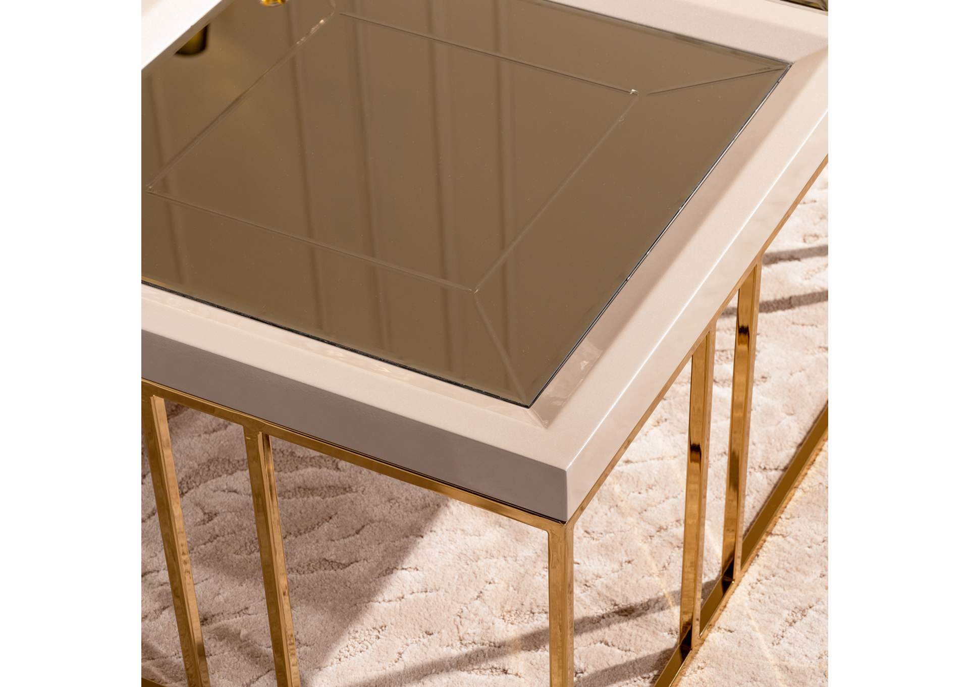 Carmela Cocktail Table - Shimmer Ivory image 10