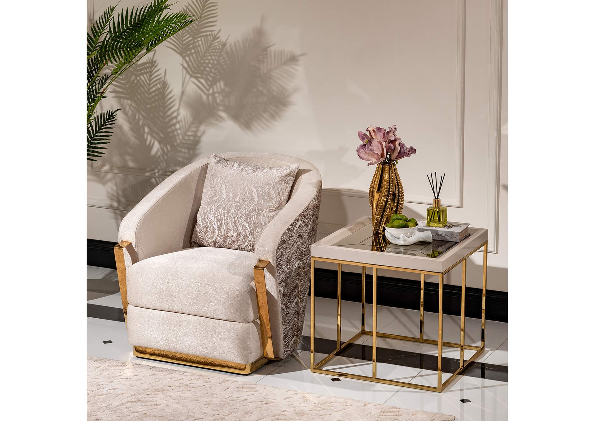 Carmela Side Table - Shimmer Ivory image 7