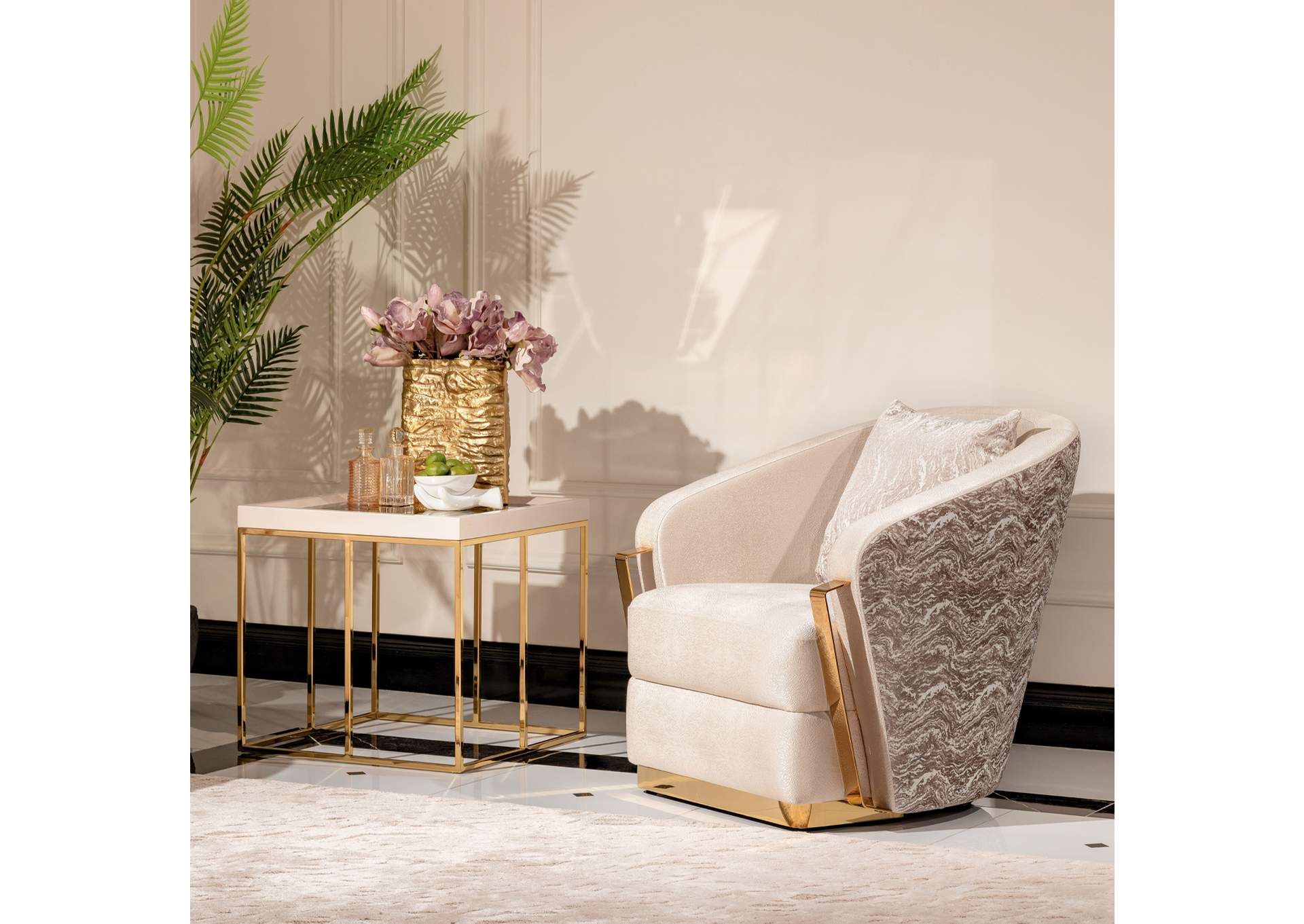 Carmela Side Table - Shimmer Ivory image 8