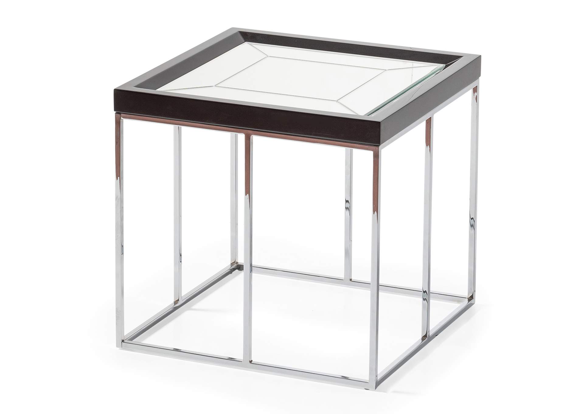 Carmela End Table - Glossy Charcoal Sand image 1