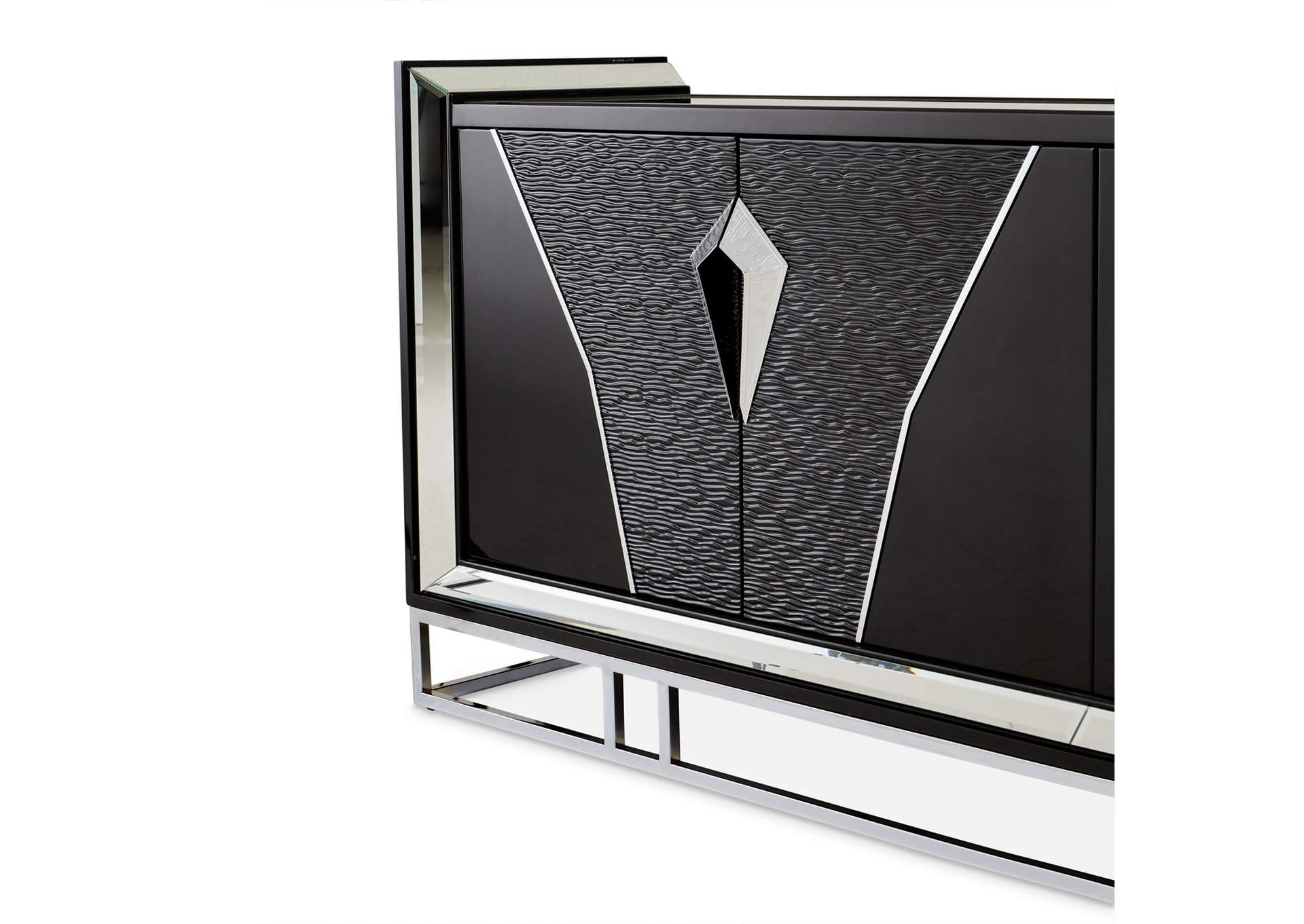 Carmela Console Table - Glossy Charcoal Sand image 6