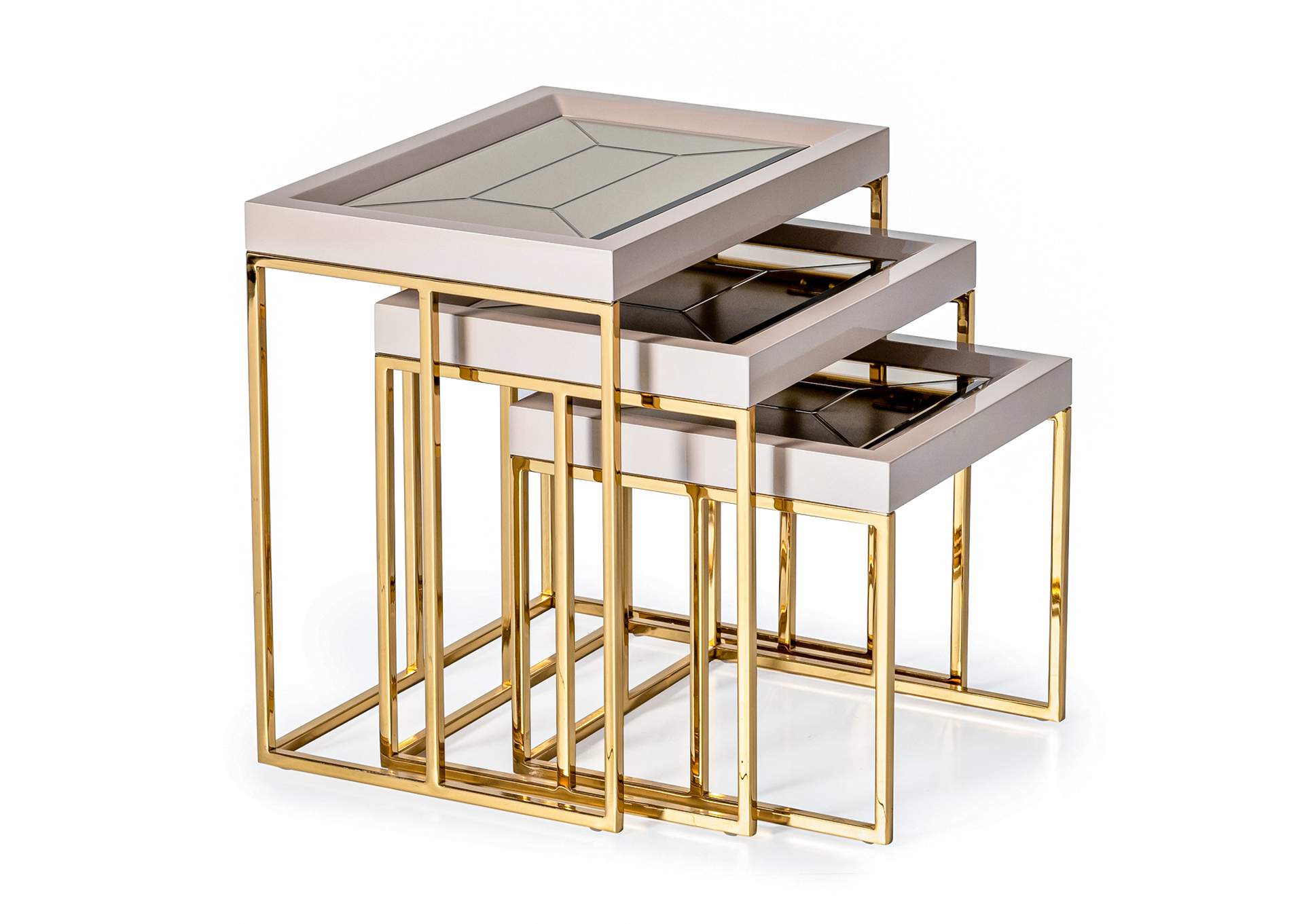 Carmela Nesting Tables - Set of 3 - Shimmer Ivory image 1