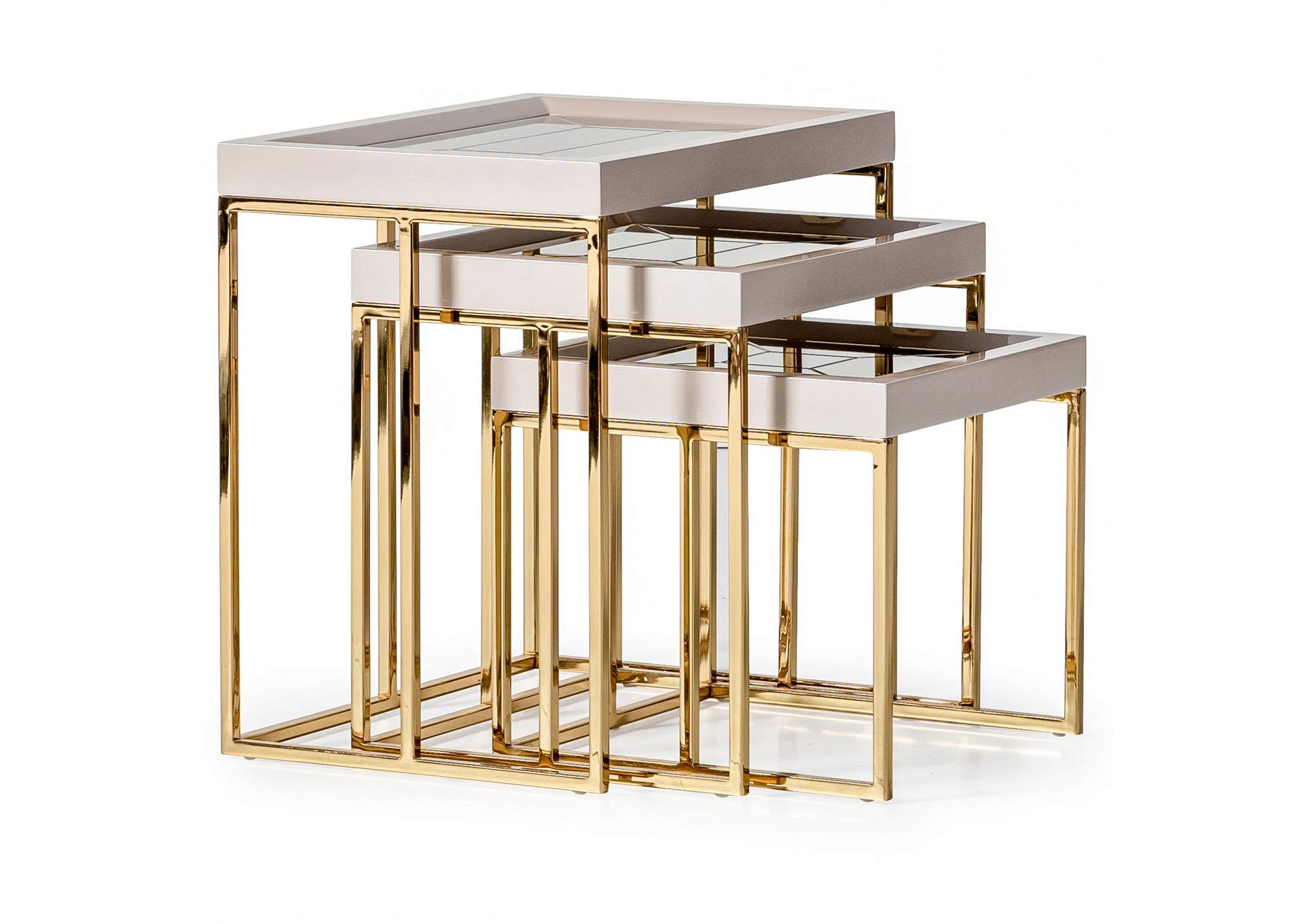 Carmela Nesting Tables, Set of 3 - Shimmer Ivory image 3